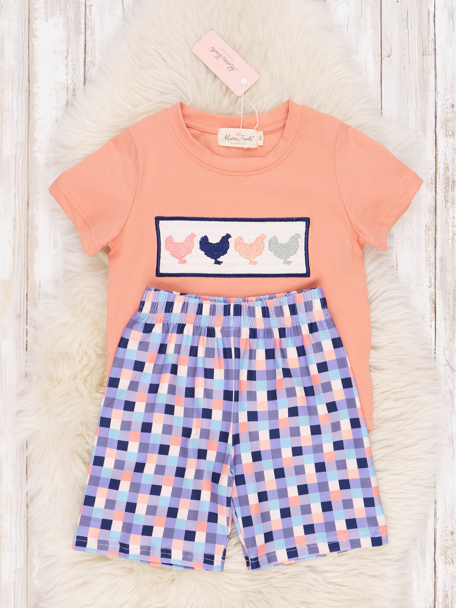 Chicken Gingham Outfit - Marie Nicole Clothing