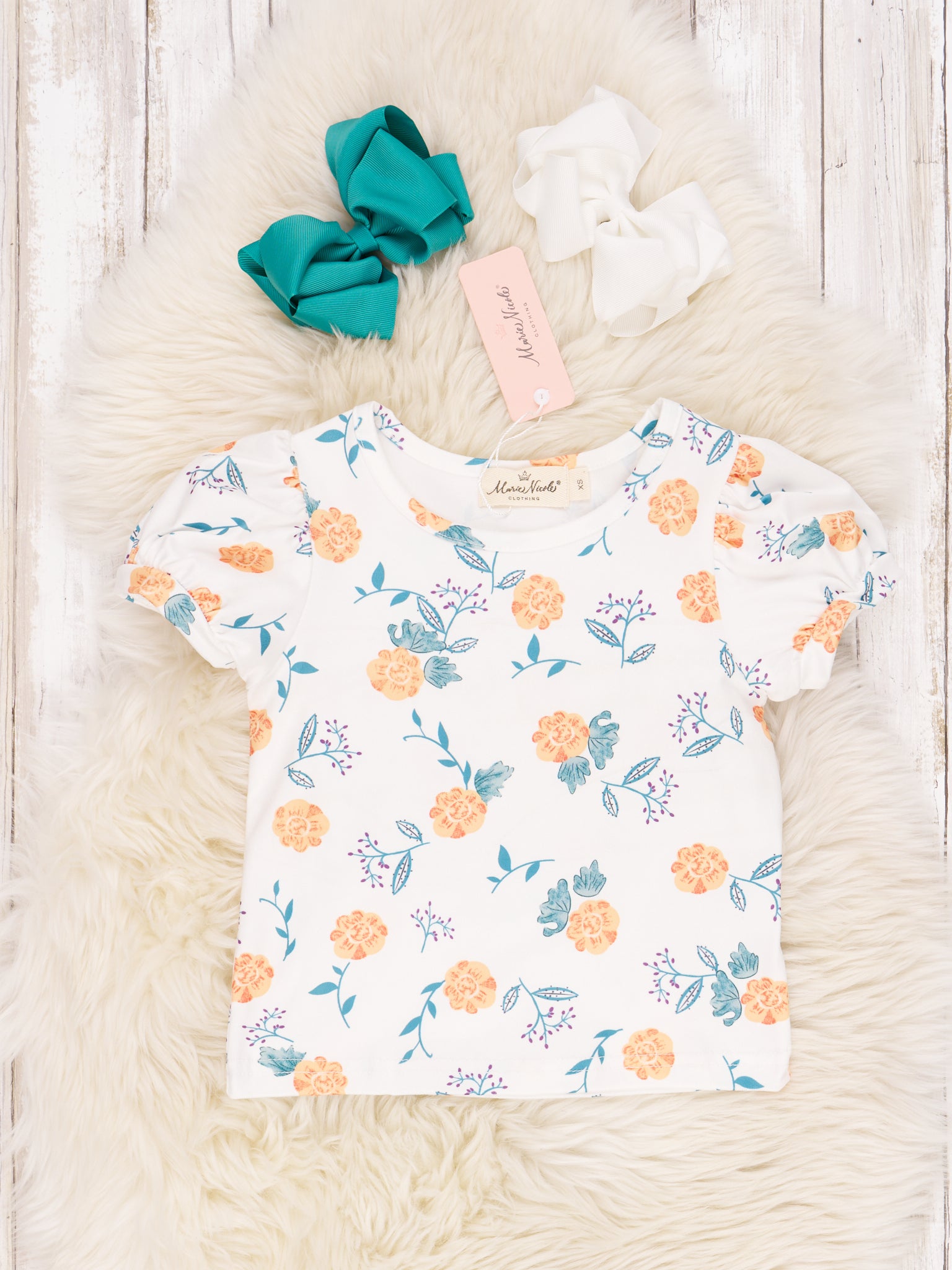 Floral Top & Overall Dress Outfit - Marie Nicole Clothing