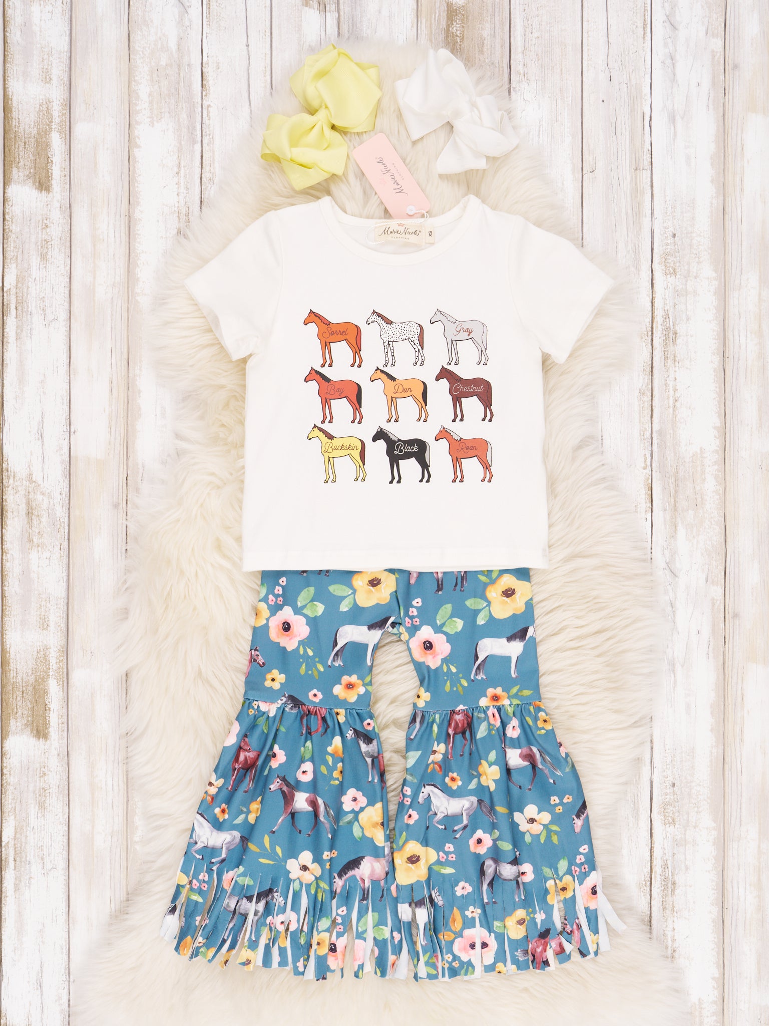 Horse Floral Fringe Outfit - Marie Nicole Clothing