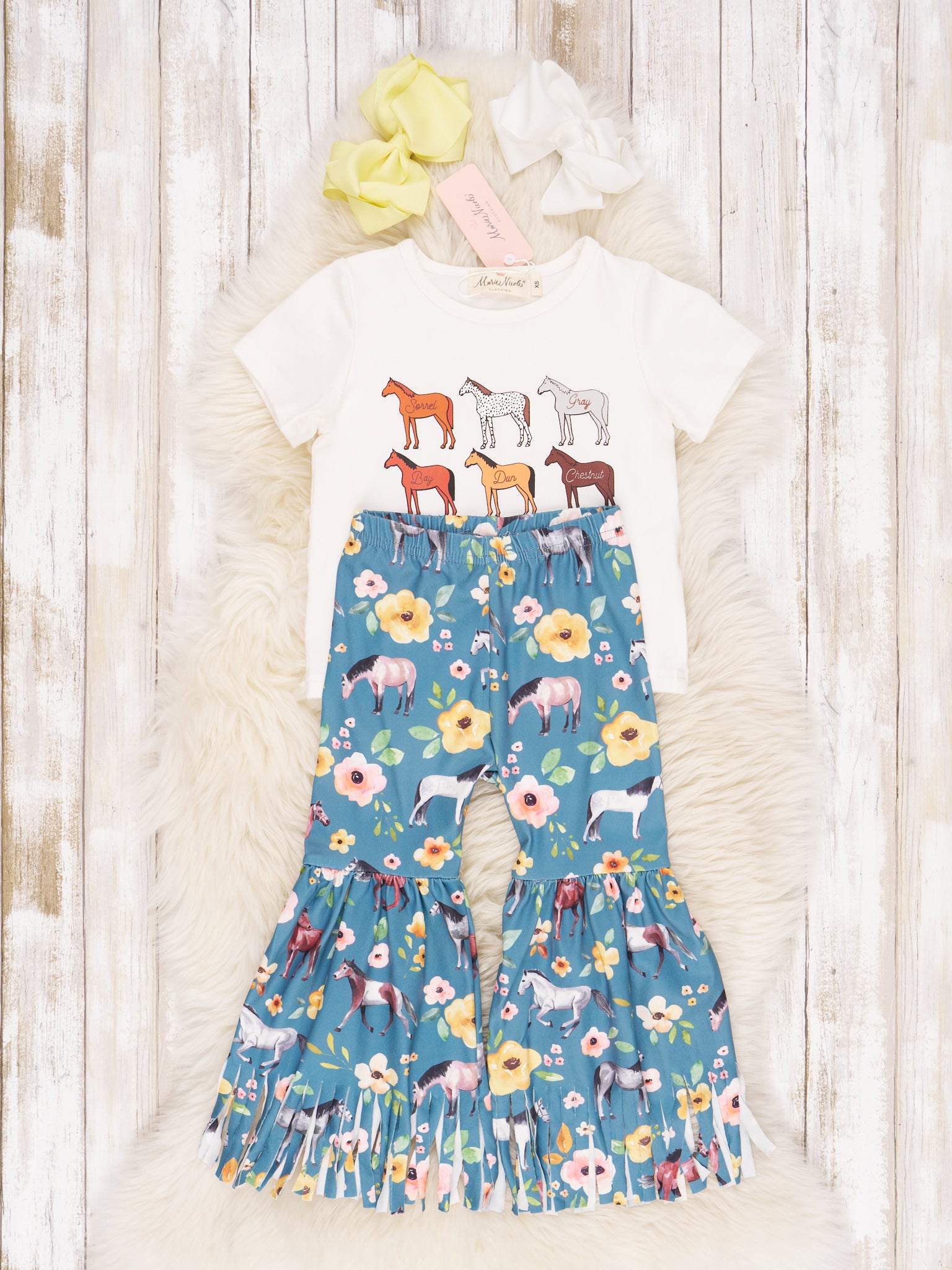 Horse Floral Fringe Outfit - Marie Nicole Clothing