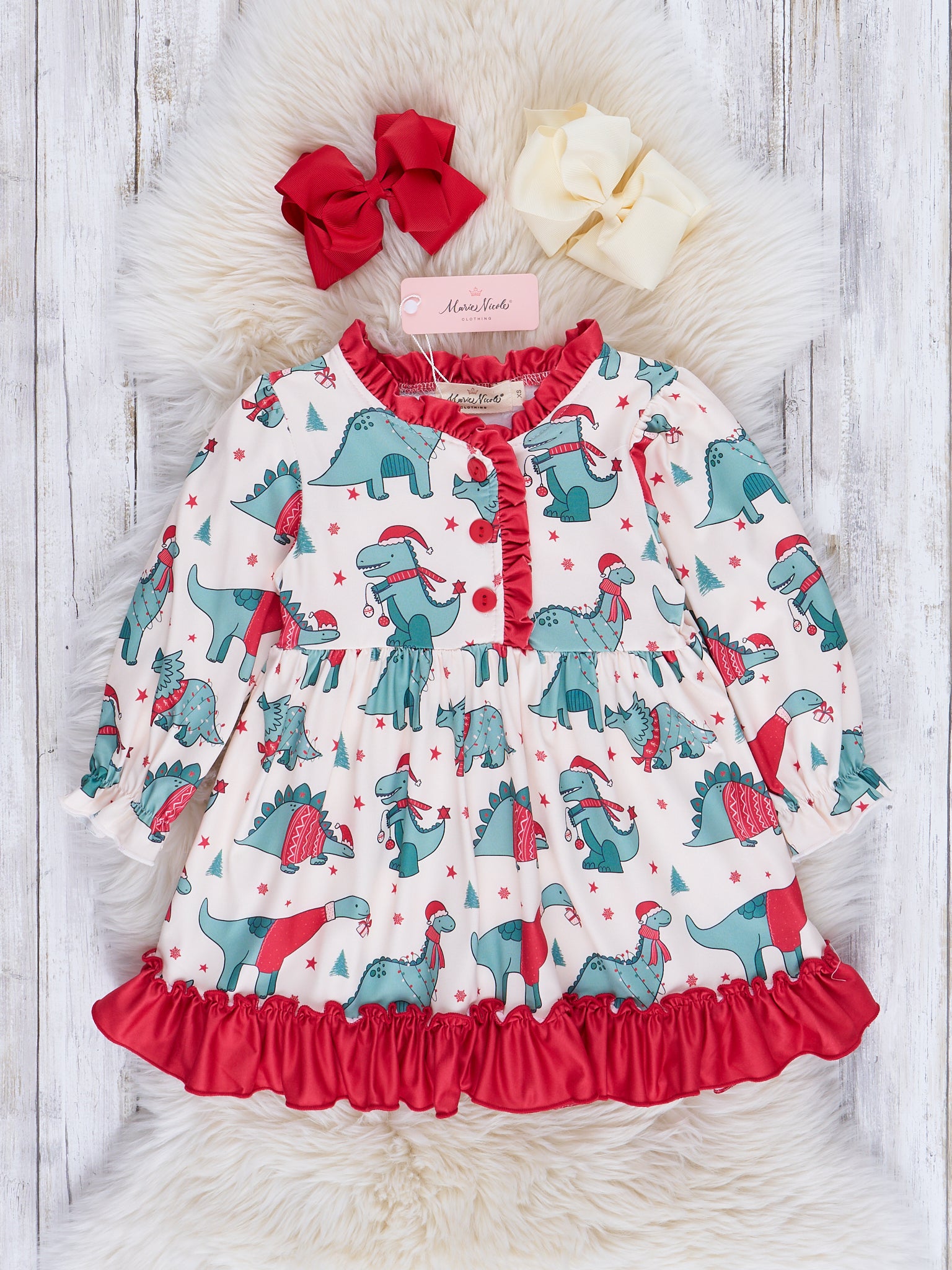 Dinosaur Dreams Christmas Night Gown - Marie Nicole Clothing