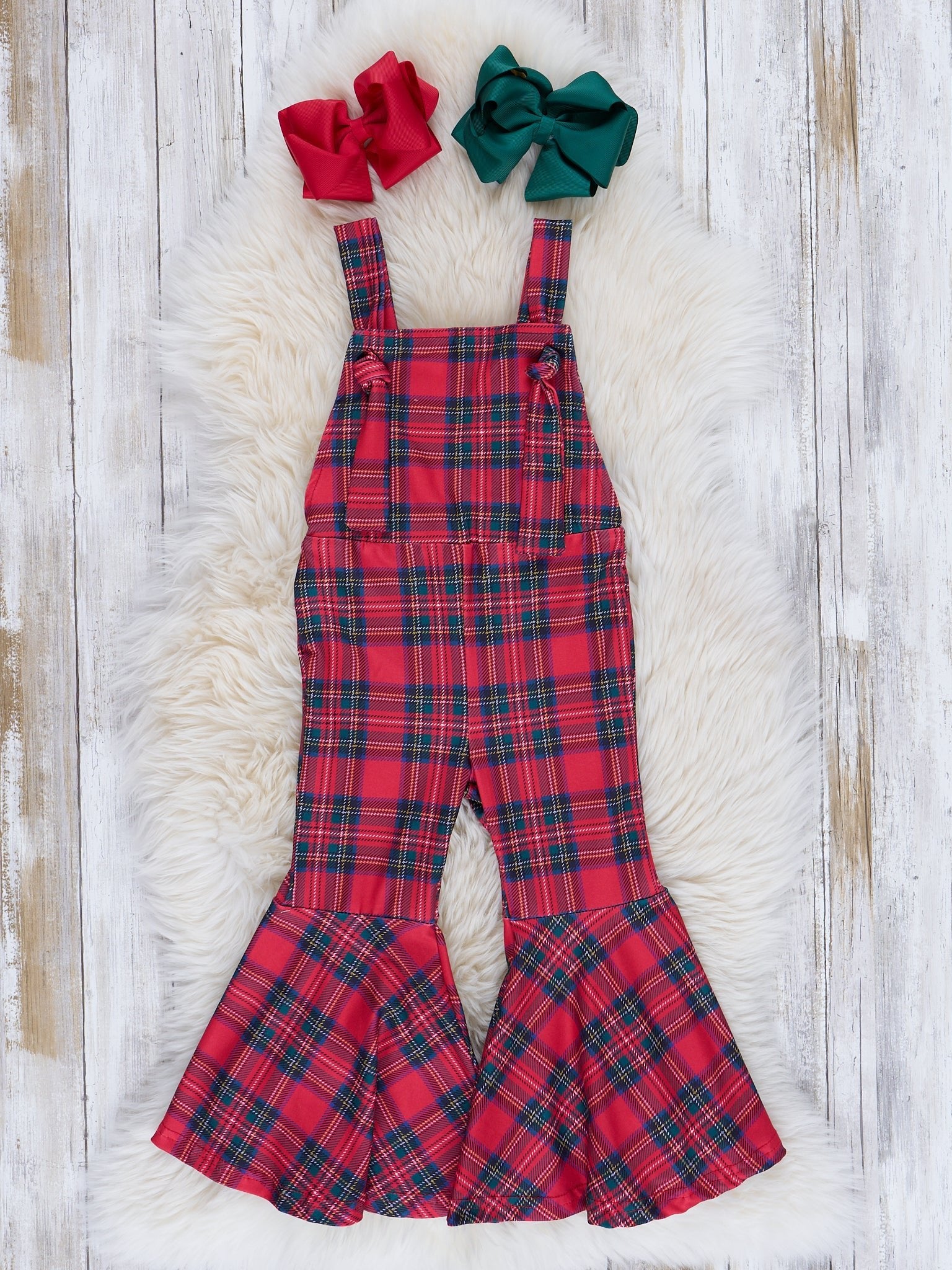 Ribbed Puff Sleeves Bell Bottom Overalls Set - Marie Nicole Clothing