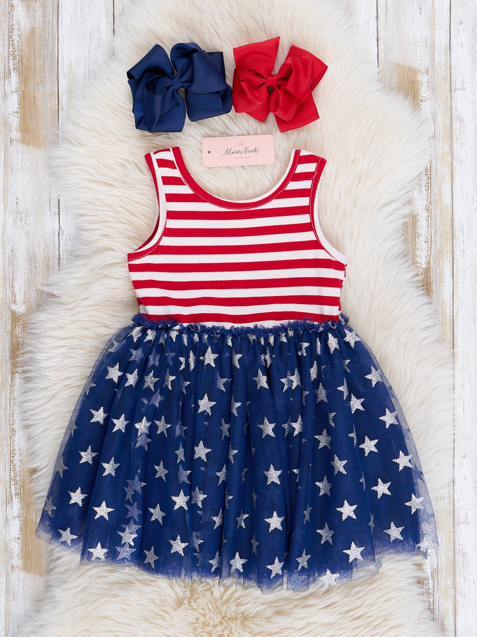 Stars & Stripes Tulle Dress - Marie Nicole Clothing