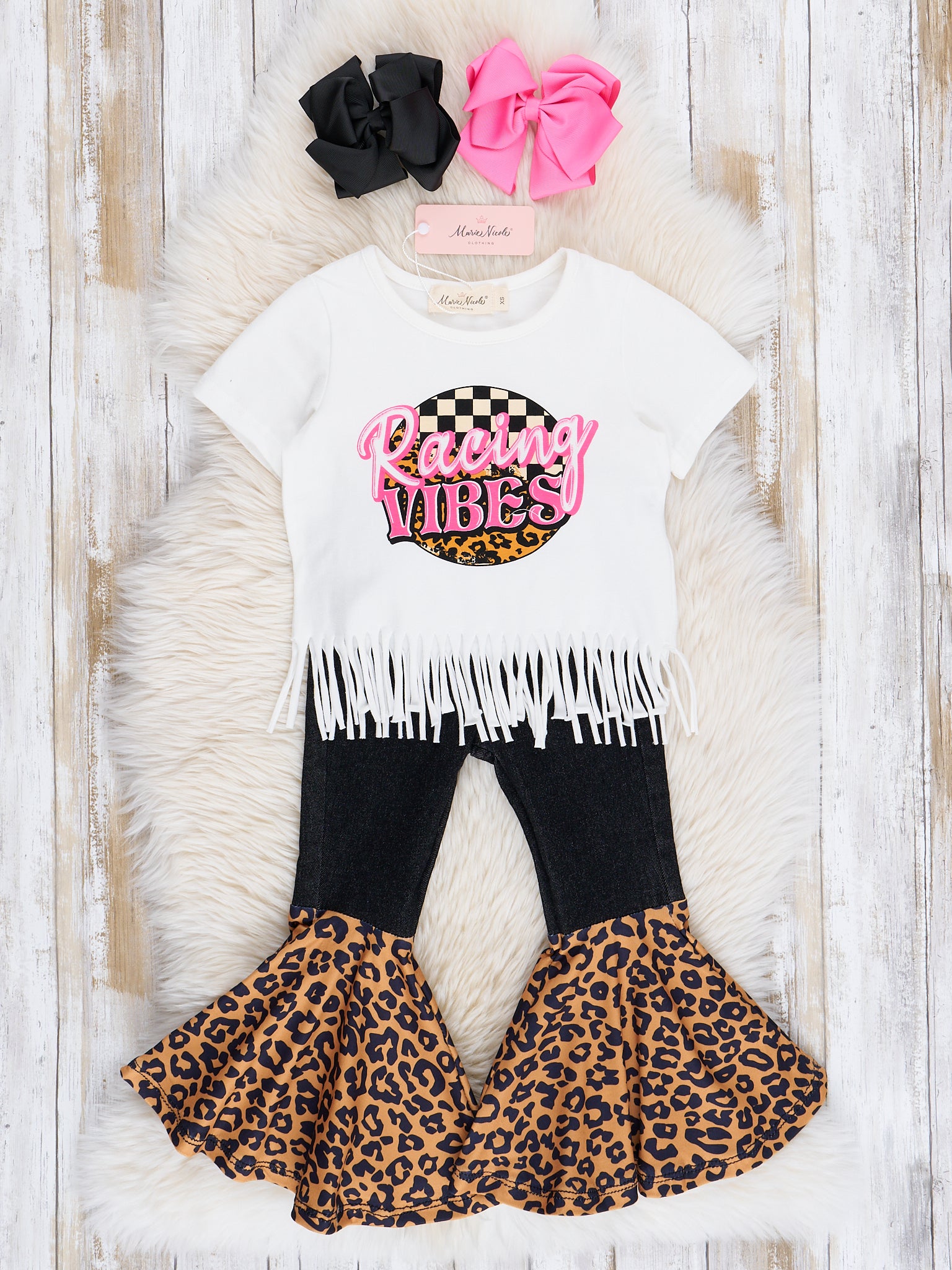 Fringe & Leopard Racing Vibes Outfit - Marie Nicole Clothing