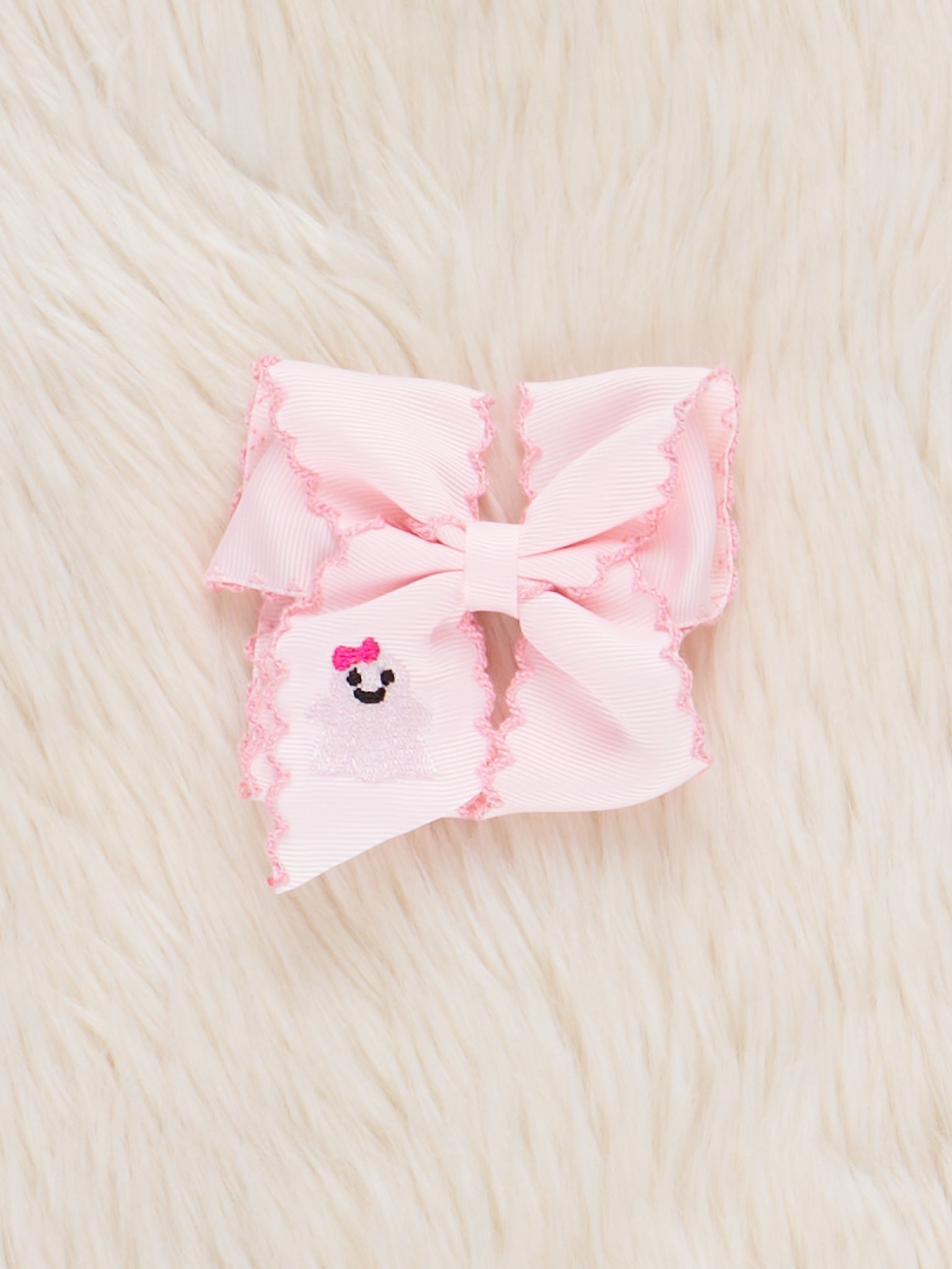 Peek - a - Boo Embroidered Bow - Pink - Marie Nicole Clothing