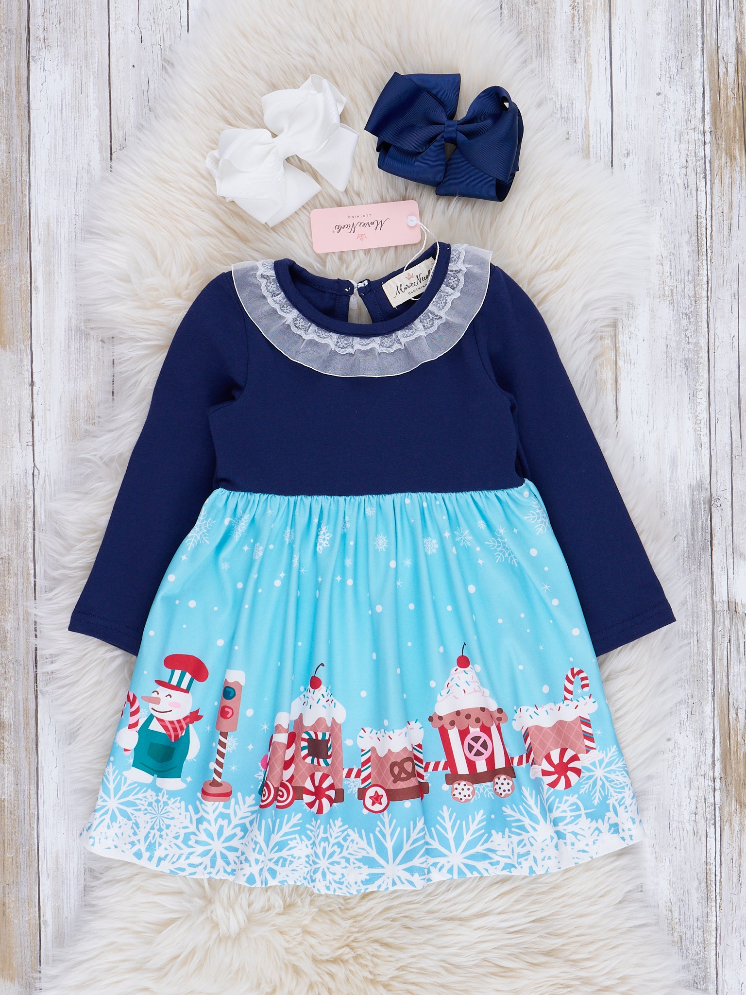 Blue Cocoa Express Dress - Marie Nicole Clothing