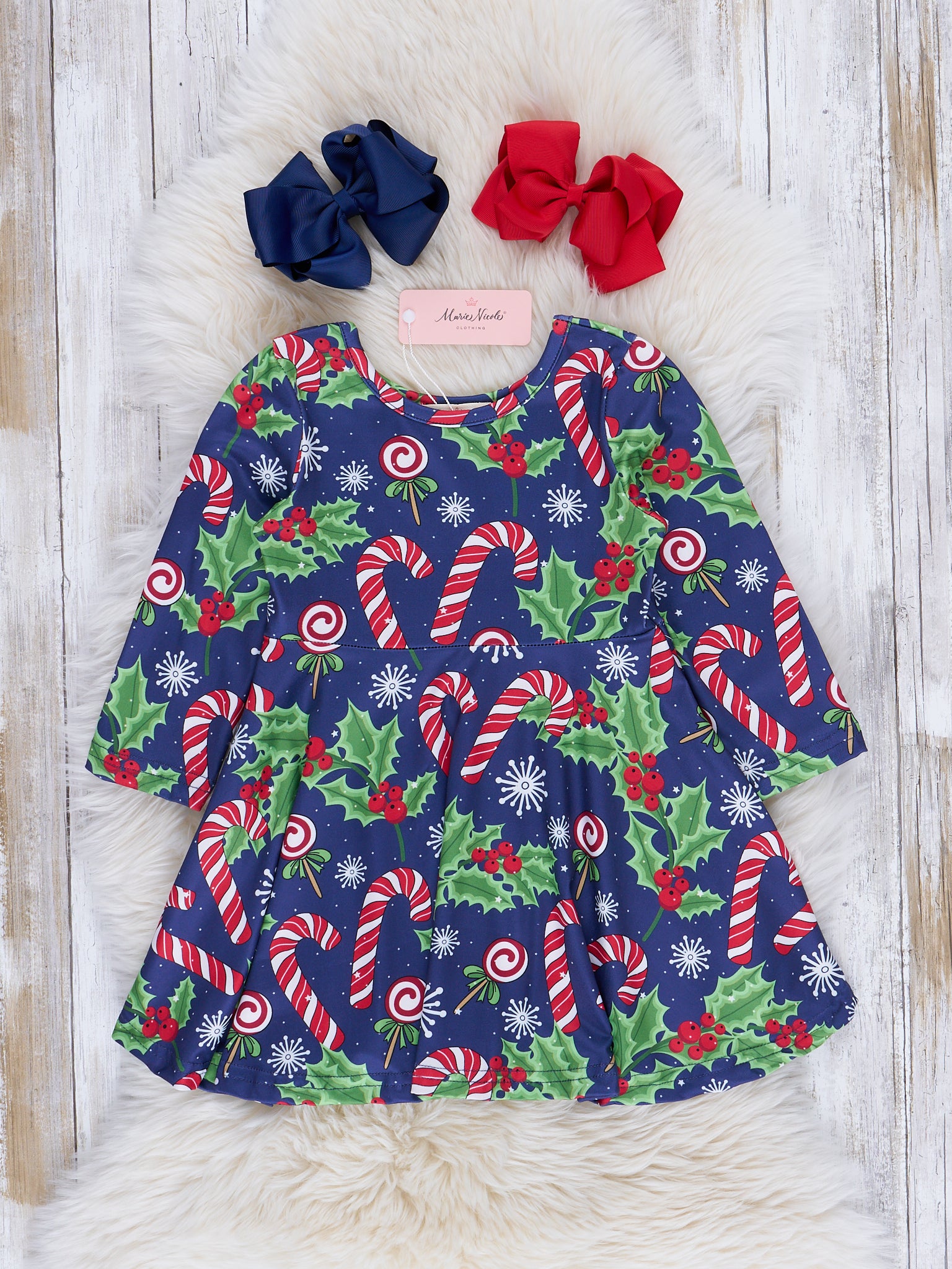 Happy Holidays Swing Dress - Marie Nicole Clothing