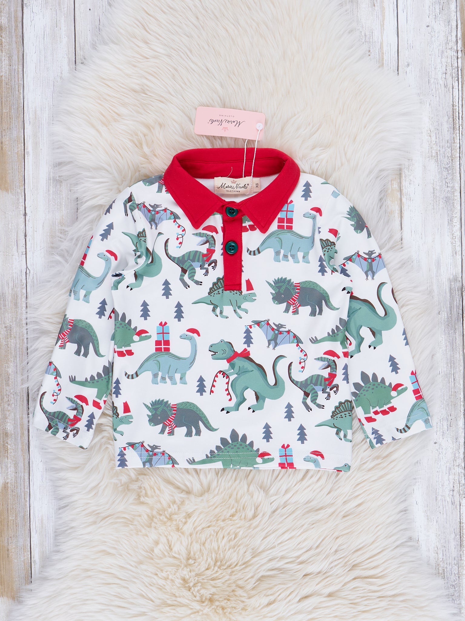 Dinosaur Dreams Polo Shirt - Marie Nicole Clothing