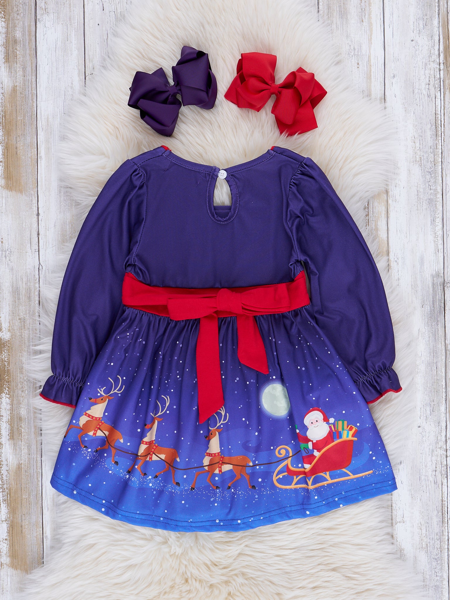 Blue Winter Wonderland Tie - Back Dress - Marie Nicole Clothing