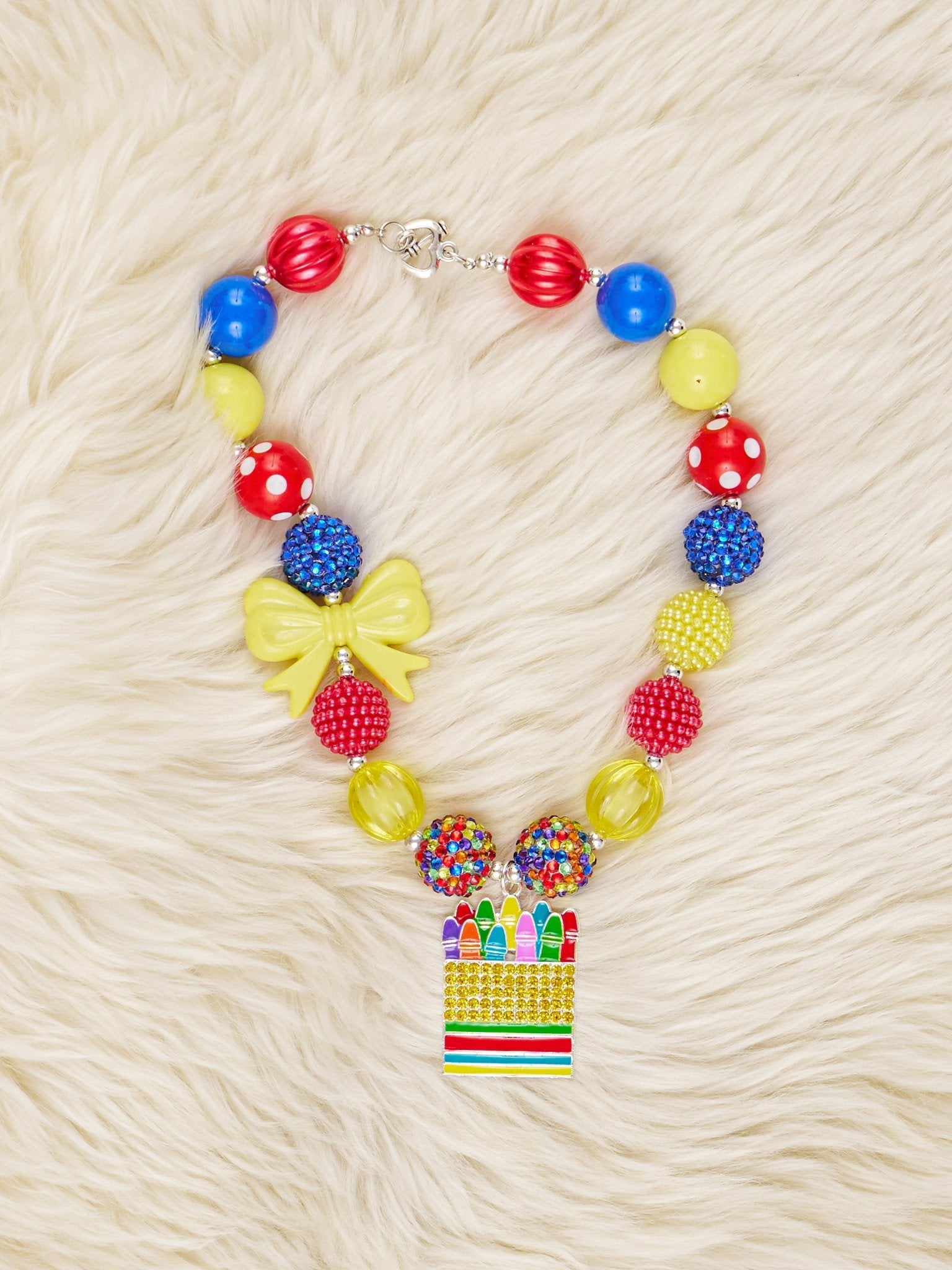 Sparkly Crayon Bubblegum Necklace - Marie Nicole Clothing