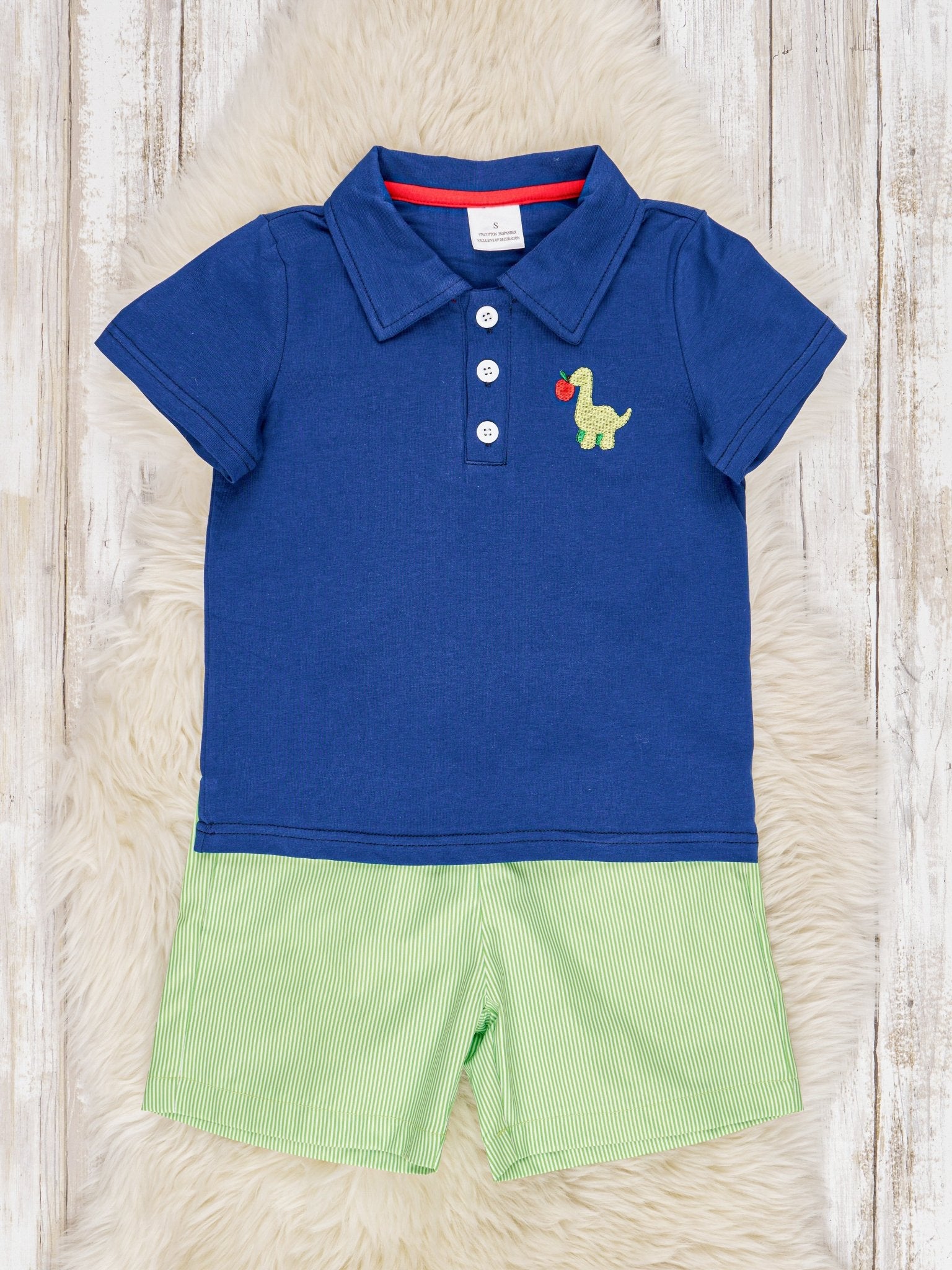 Navy Dino Polo Outfit - Marie Nicole Clothing