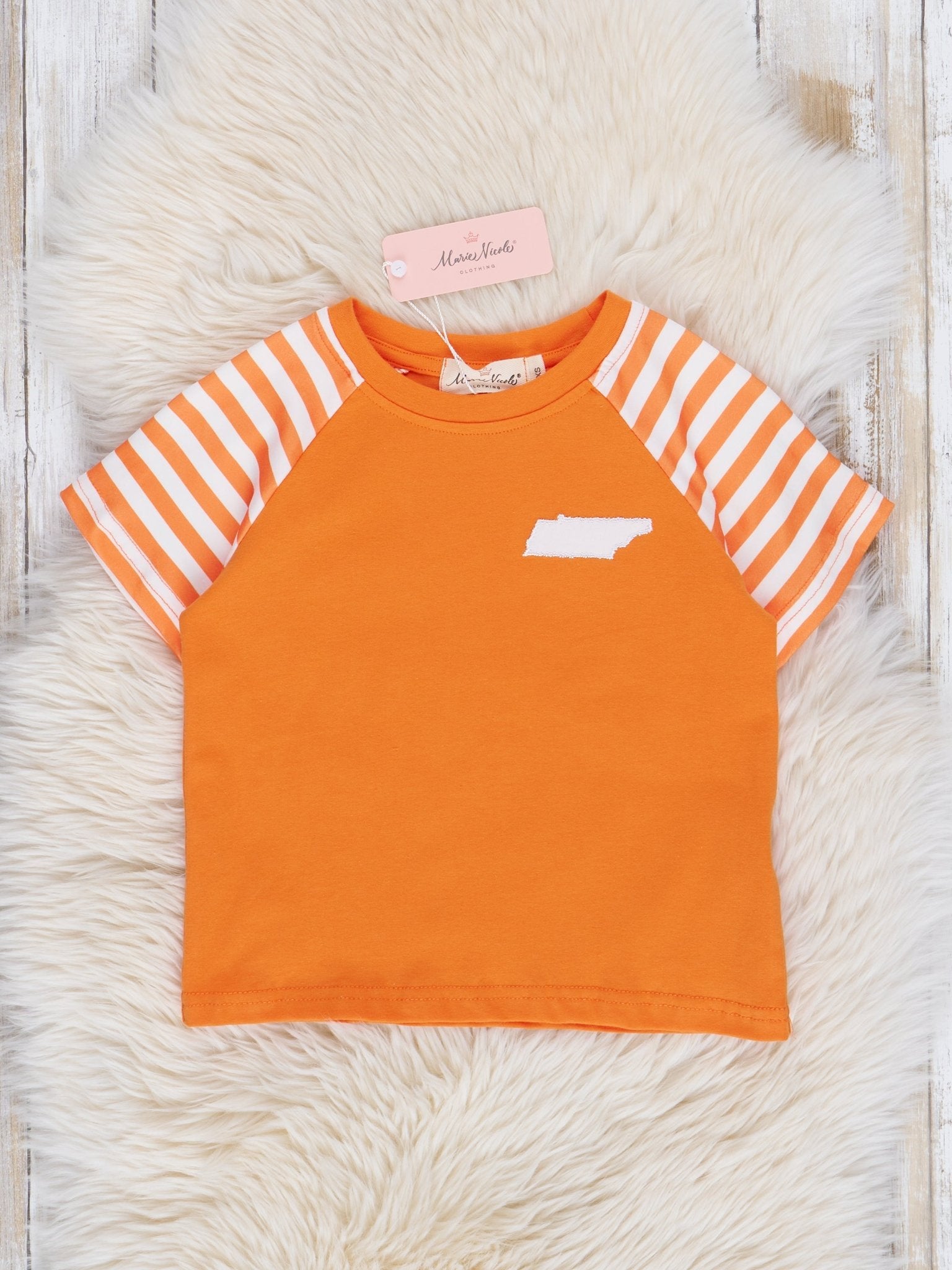 TN Orange Striped Shirt - Marie Nicole Clothing