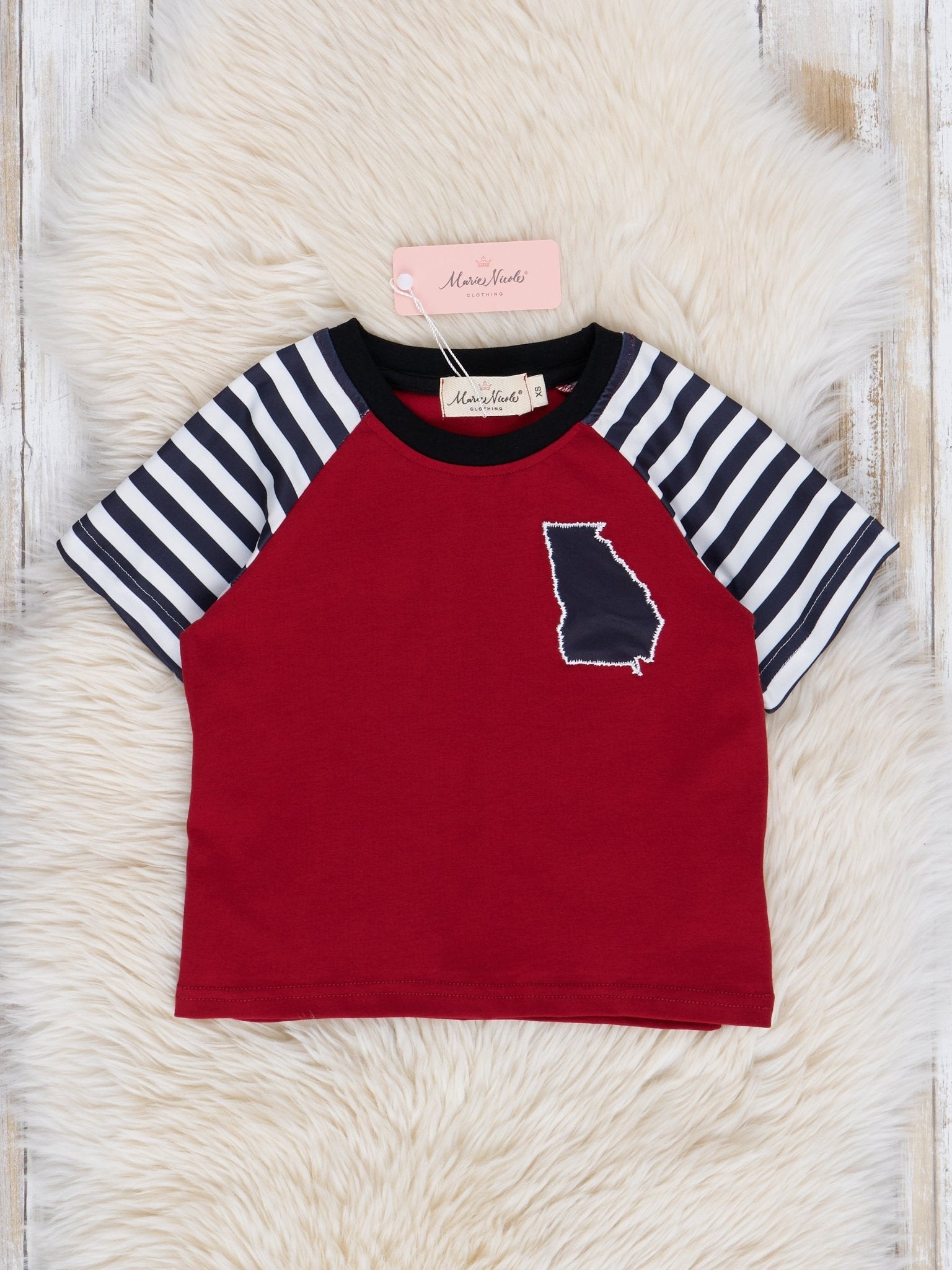 GA Red Striped Shirt - Marie Nicole Clothing