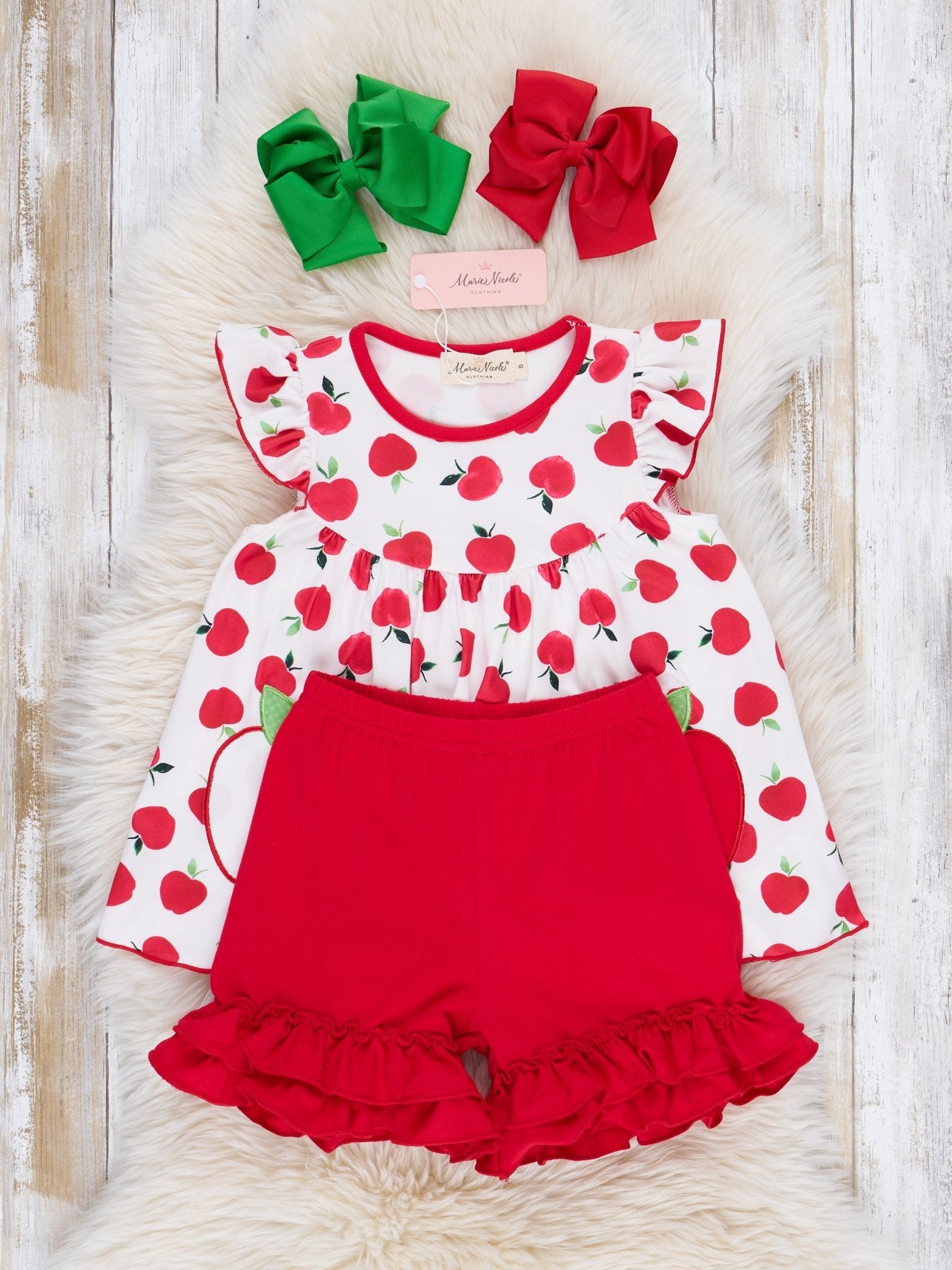 Red Delicious Ruffle Outfit - Marie Nicole Clothing
