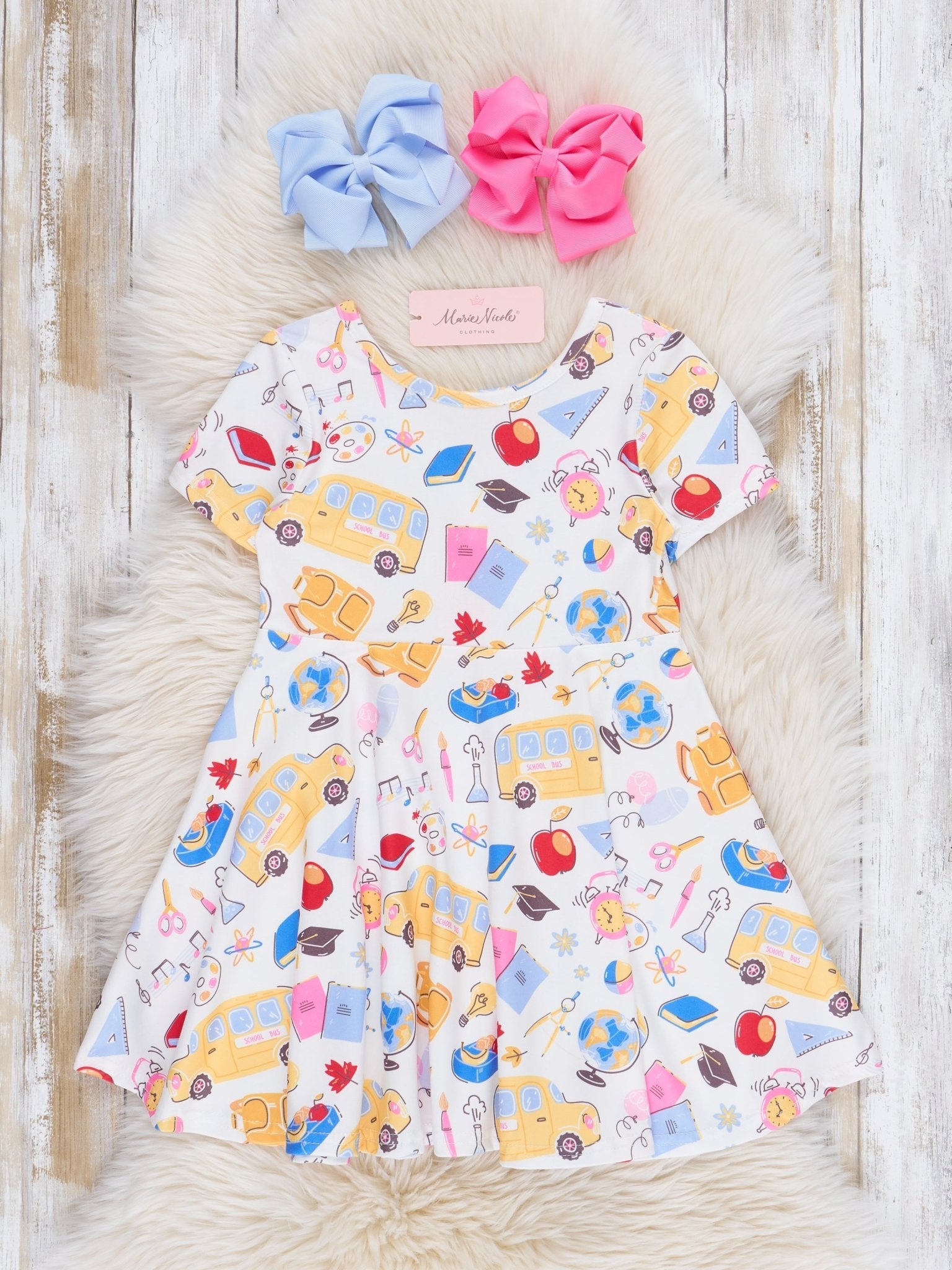 Back to School Doodles Swing Dress - Marie Nicole Clothing