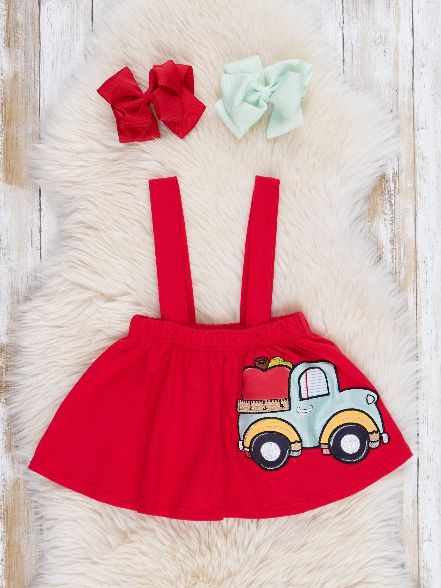 Red Apple Truck Skirtall Set - Marie Nicole Clothing