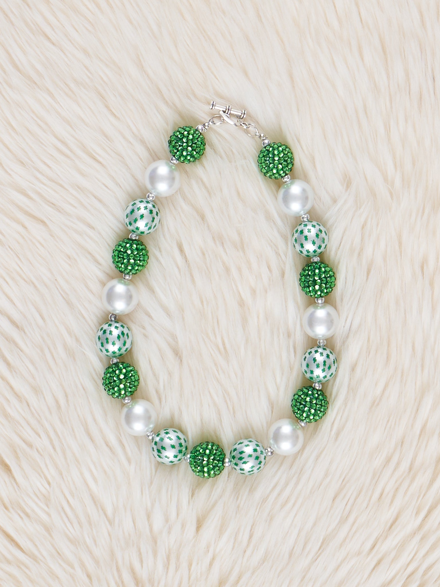 Pearl & Green Bubblegum Necklace - Marie Nicole Clothing