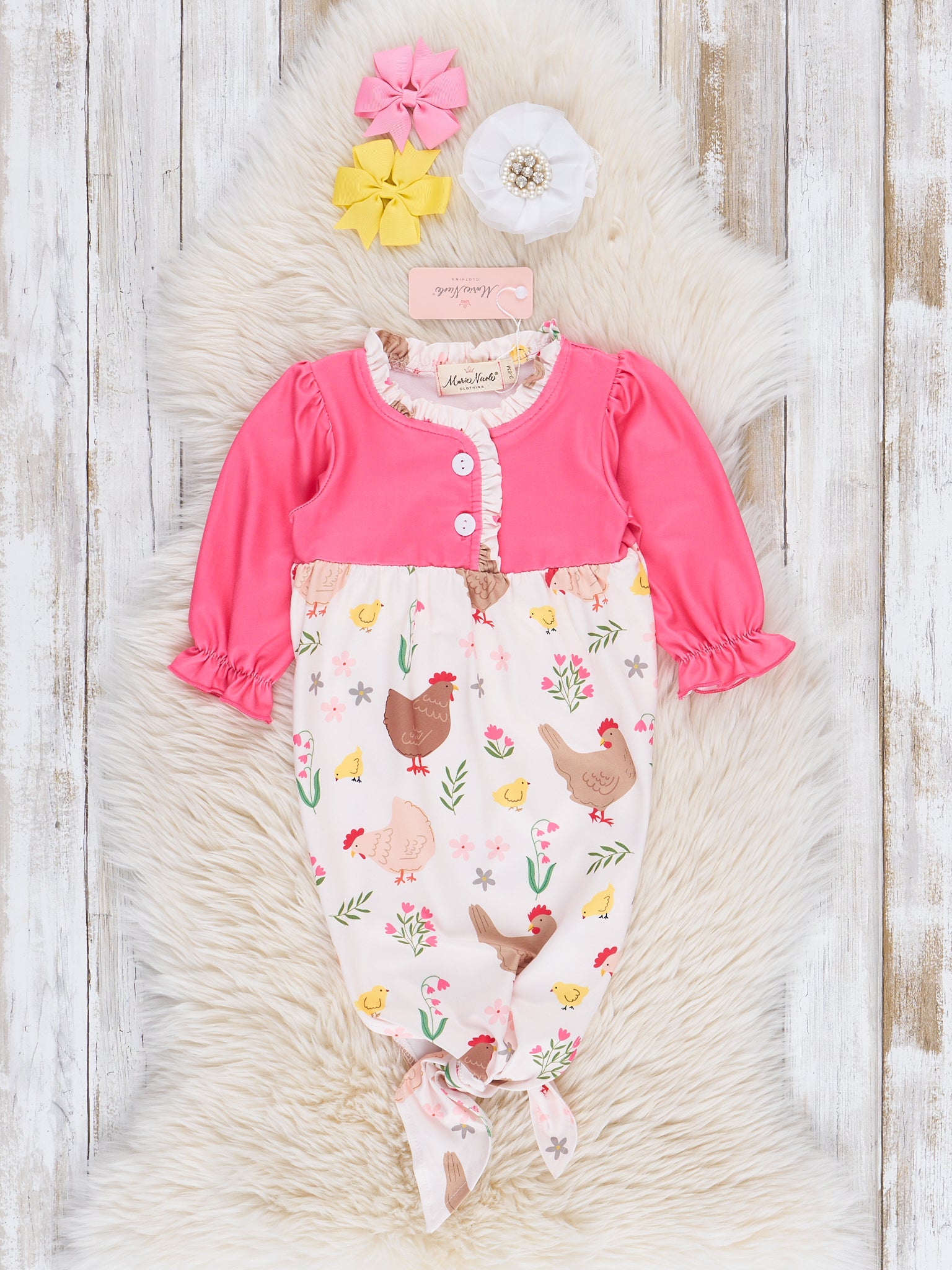 Pink Chickadee Knot Gown - Marie Nicole Clothing