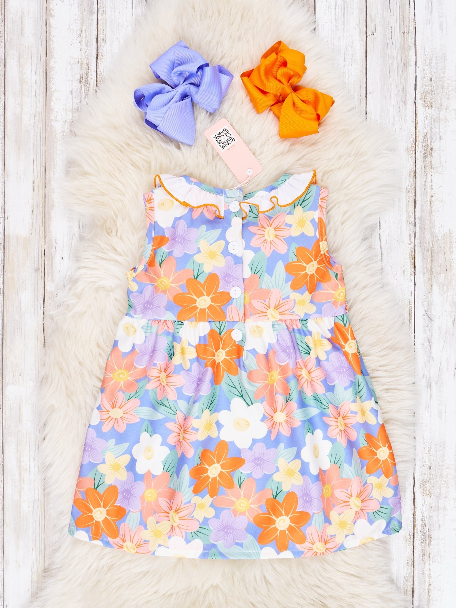 Smocked Bright Floral Ruffle Tank Dress - Marie Nicole Clothing