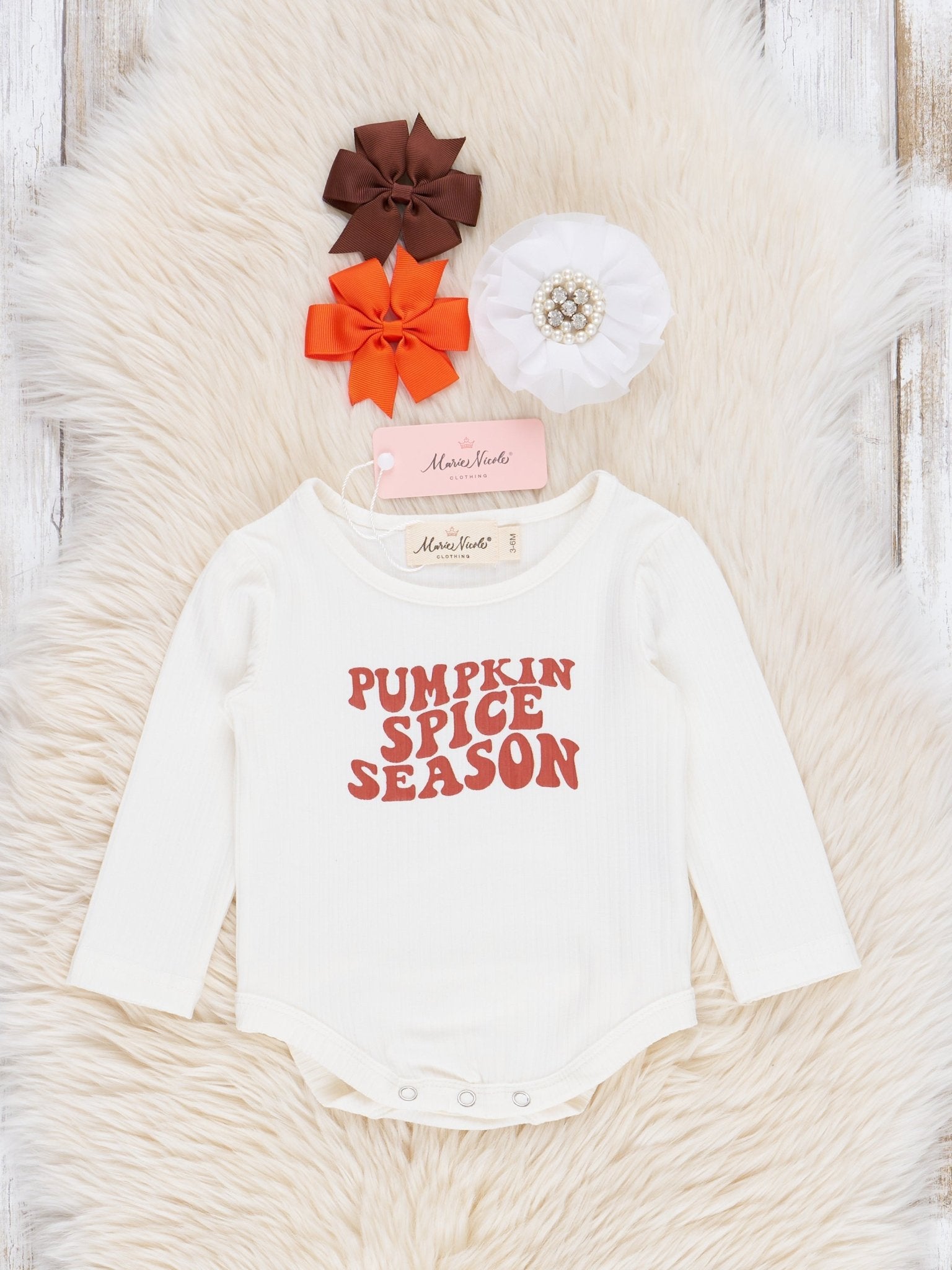 Pumpkin Spice Plaid Flannel Bubble Skirtall Set - Marie Nicole Clothing