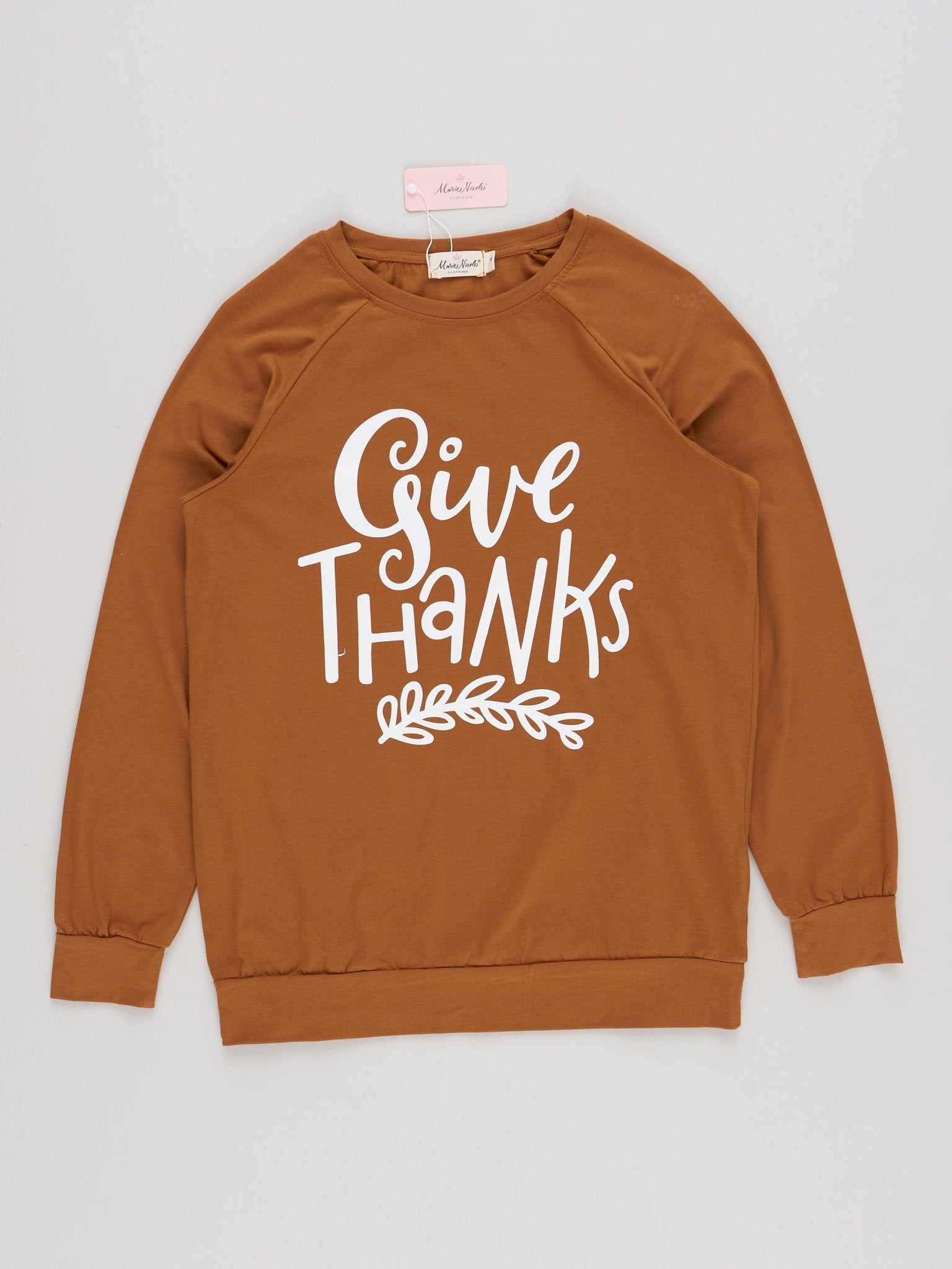 Mom & Me Brown "Give Thanks" Shirt - Marie Nicole Clothing