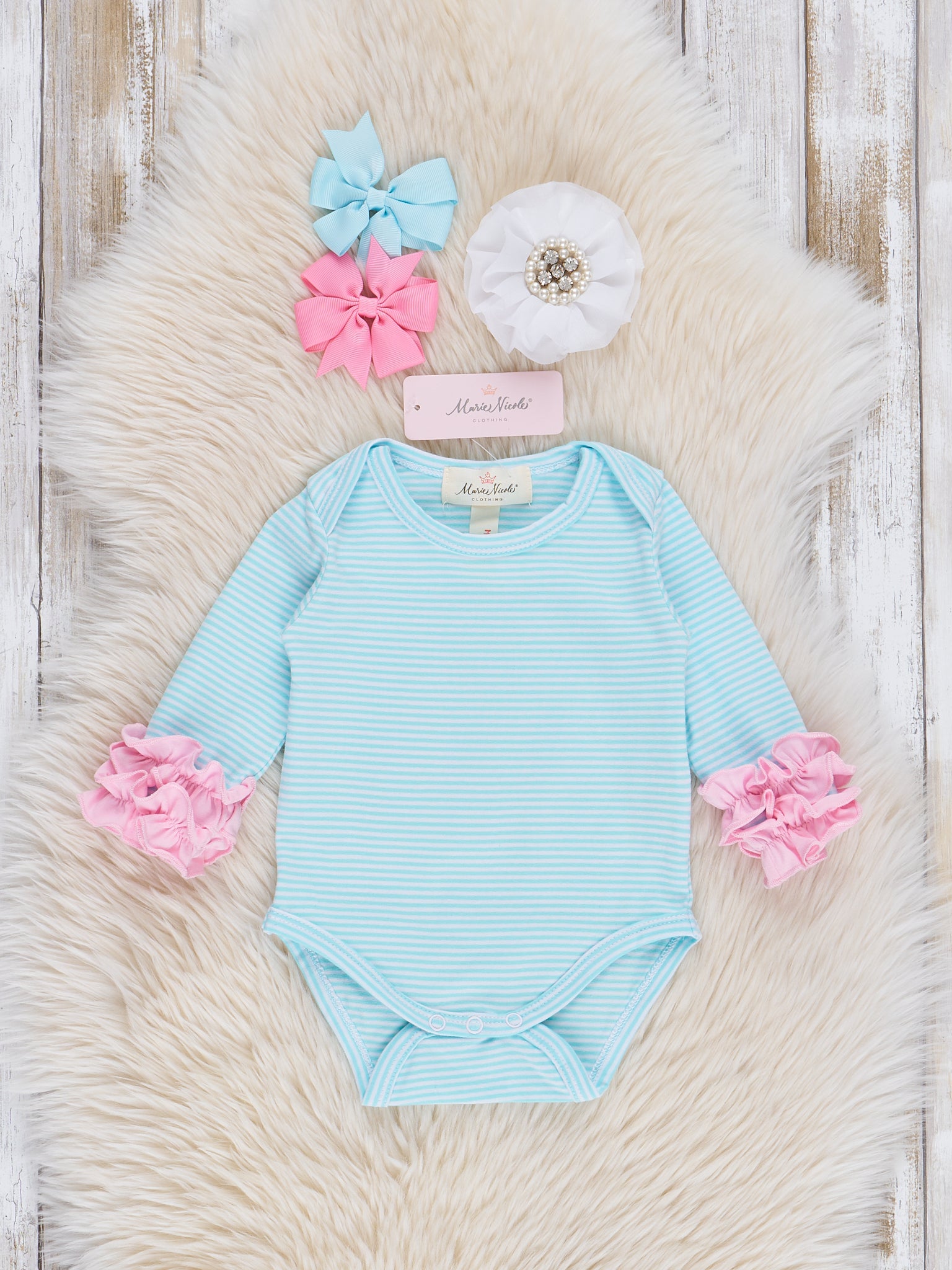 Striped Icing Ruffle Outfit - Marie Nicole Clothing