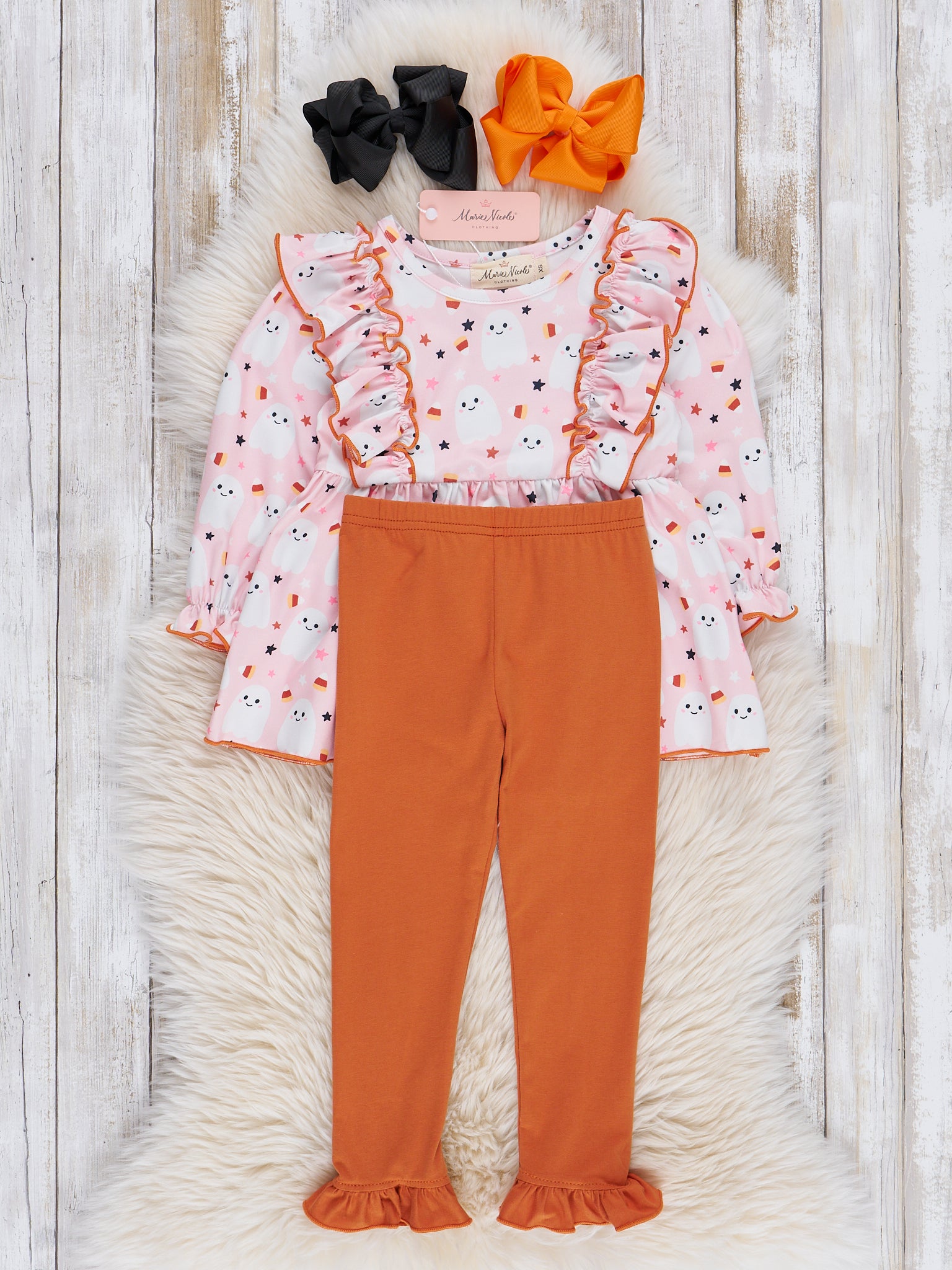 Happy Halloween Ruffle Outfit - Marie Nicole Clothing
