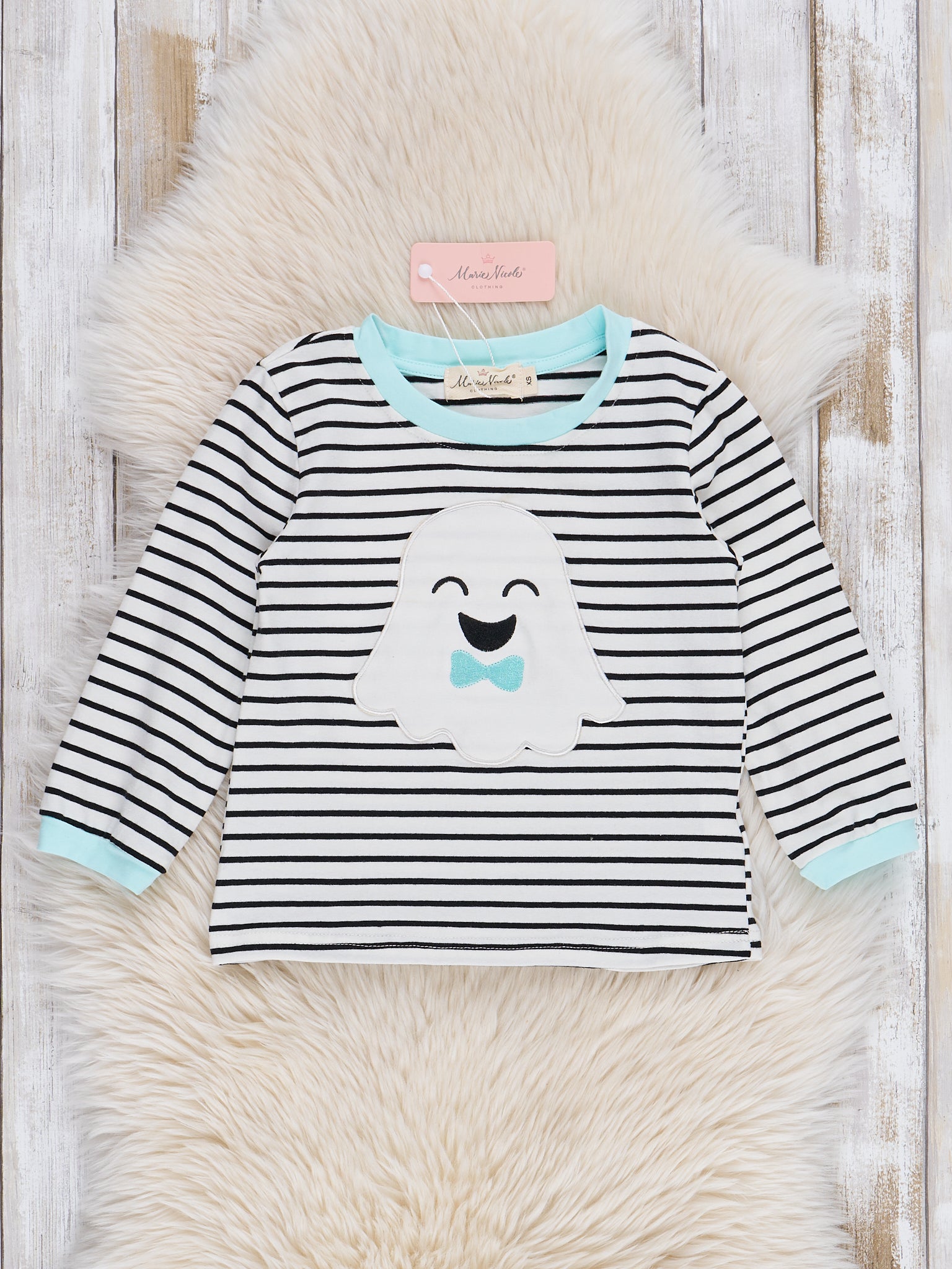 Happy Ghost Striped Shirt - Marie Nicole Clothing