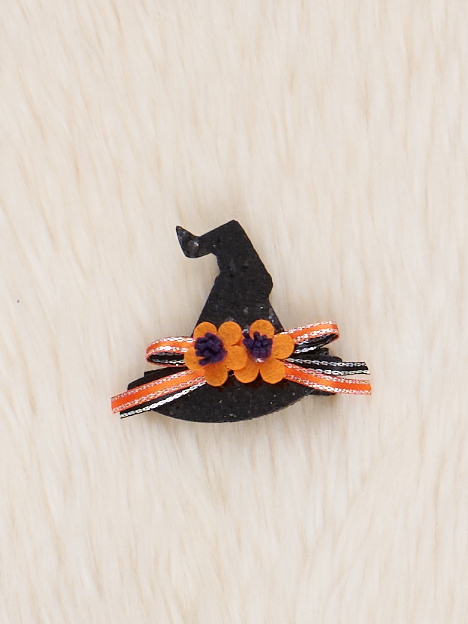 Black & Orange Witch Hat Bow - Marie Nicole Clothing