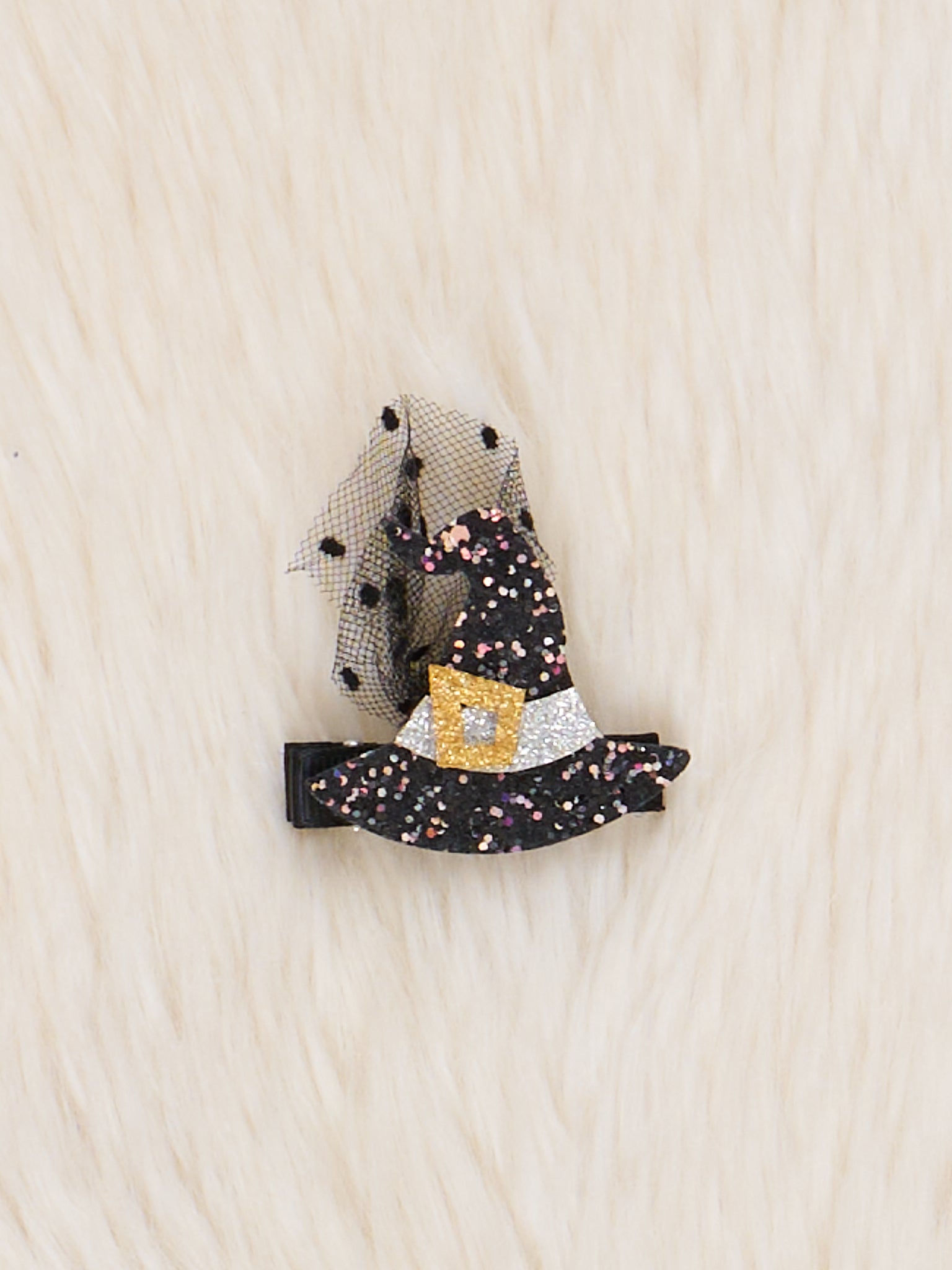 Black & White Witch Hat Bow - Marie Nicole Clothing