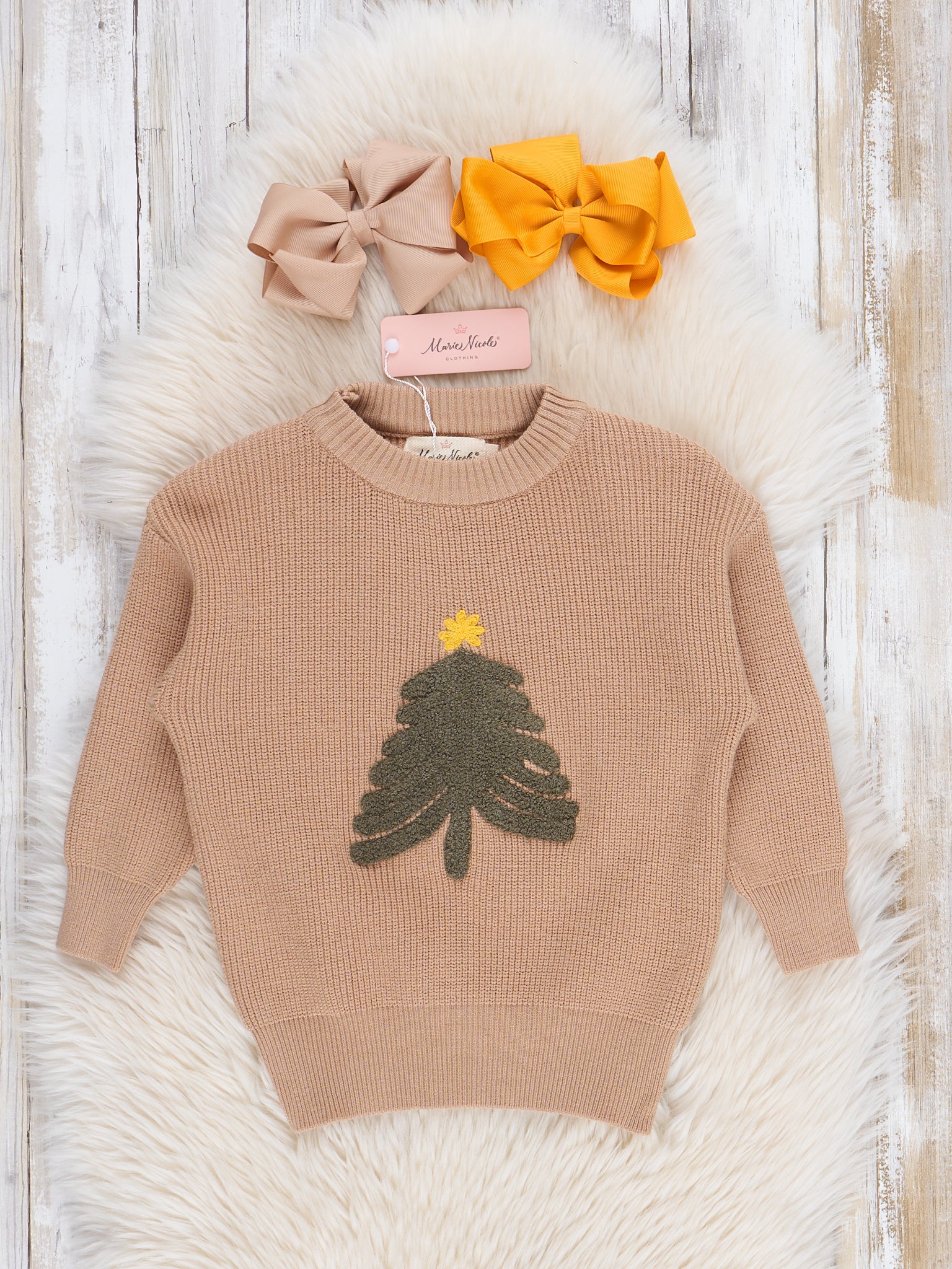 Happy Christmas Embroidered Sweater - Marie Nicole Clothing