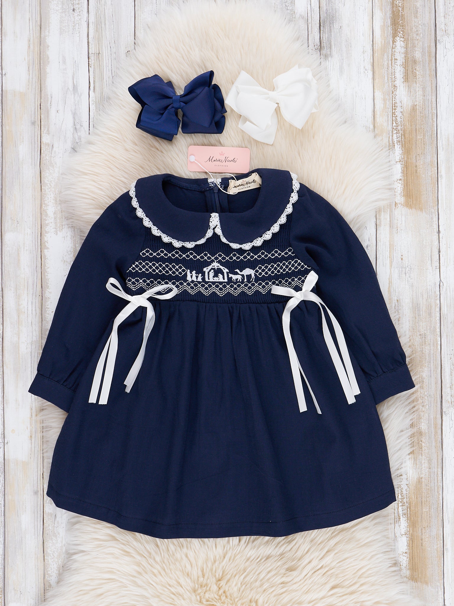 Nativity Scene Smocked Dress - Marie Nicole Clothing