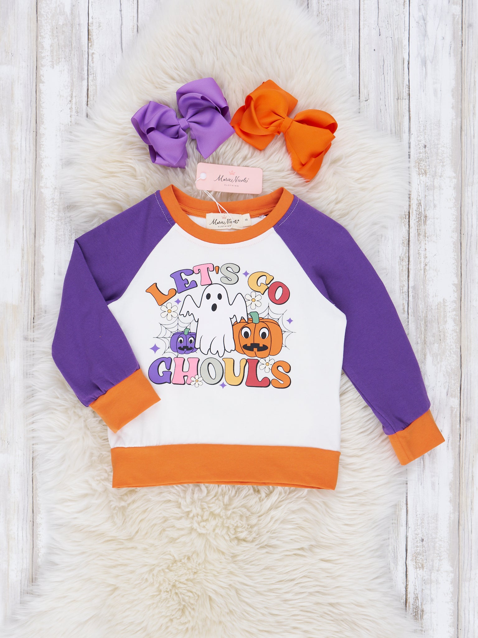 "Let's Go Ghouls" Raglan Shirt - Marie Nicole Clothing