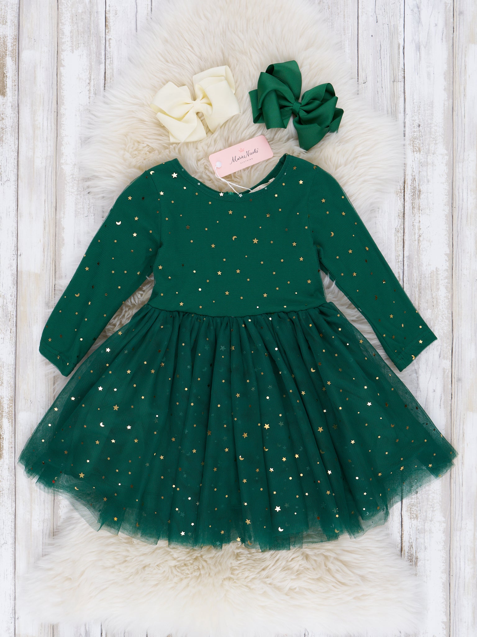 Glitter Bomb Long Sleeve Tulle Dress - Marie Nicole Clothing