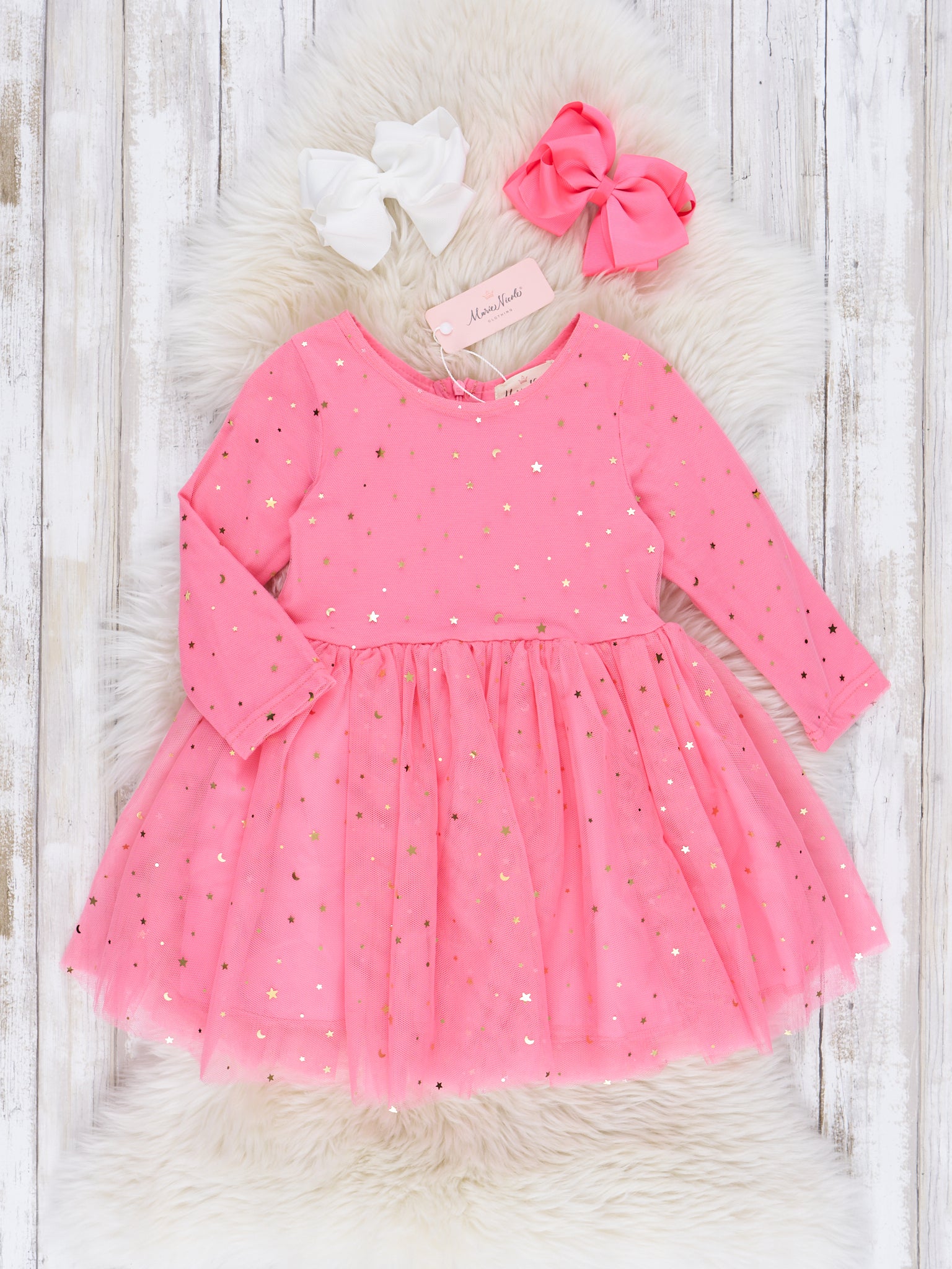Glitter Bomb Long Sleeve Tulle Dress - Marie Nicole Clothing