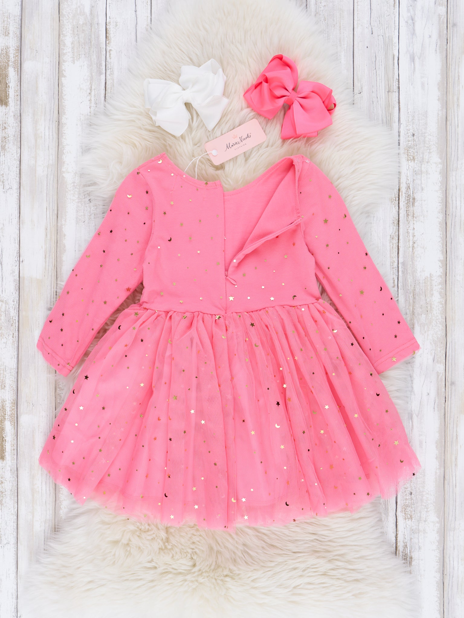 Glitter Bomb Long Sleeve Tulle Dress - Marie Nicole Clothing