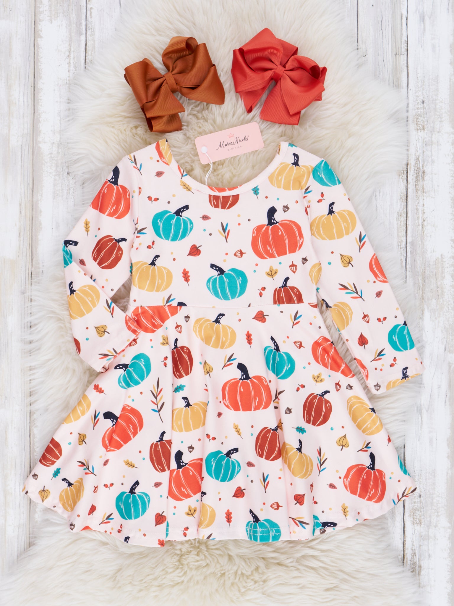 Bright Pumpkin Party Swing Dress - Marie Nicole Clothing