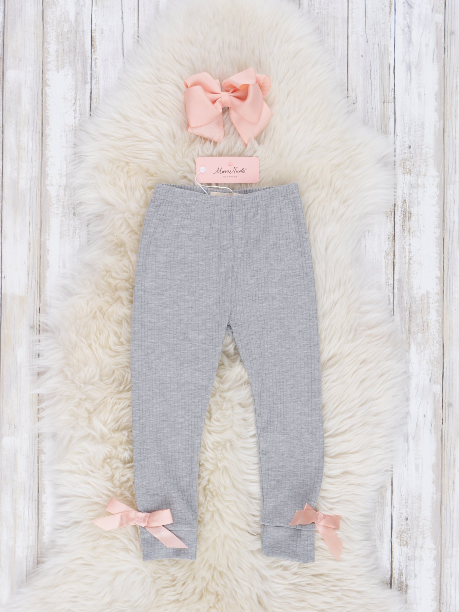 Soft Cotton Ankle Bow Leggings - Marie Nicole Clothing