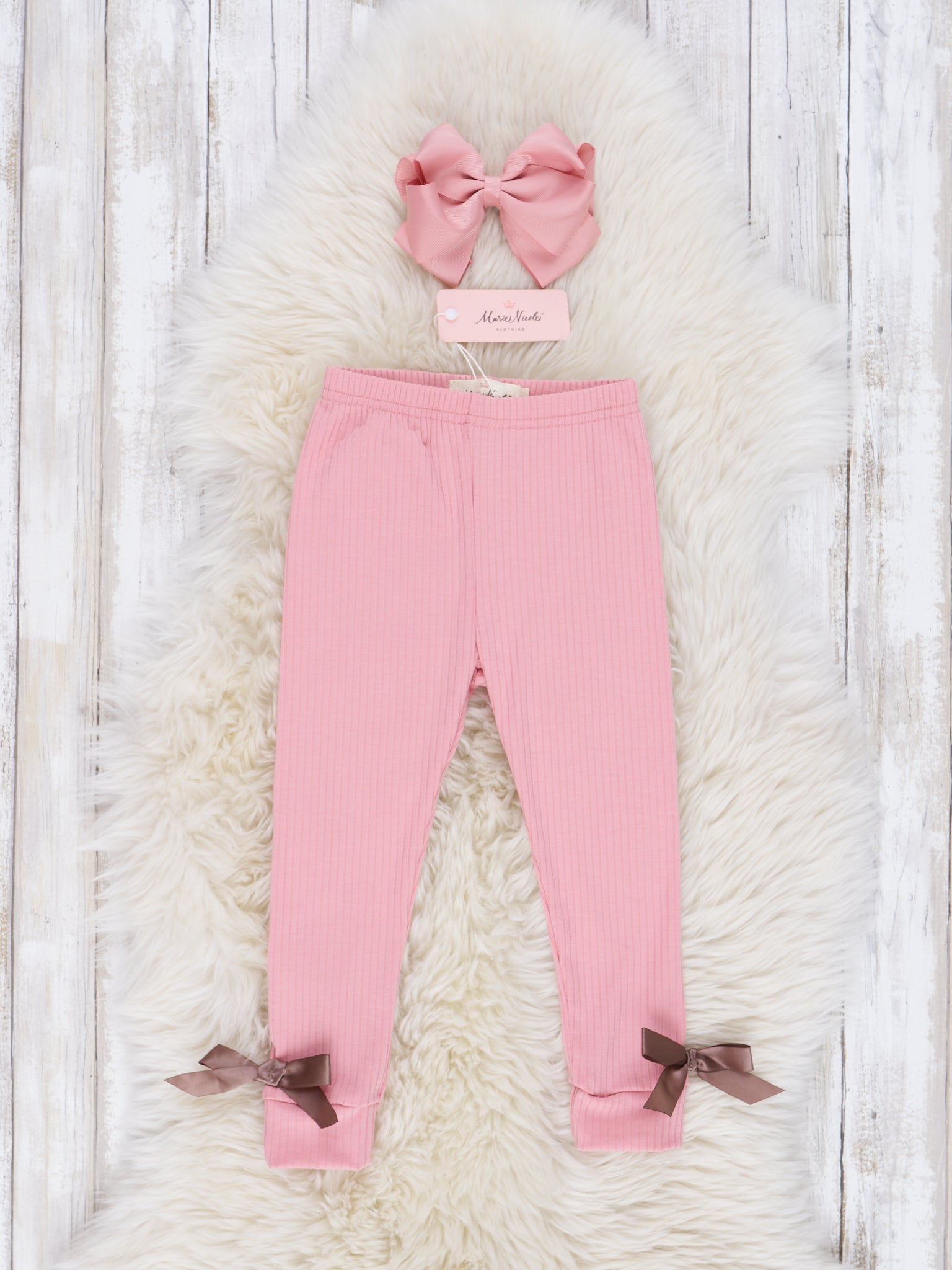 Soft Cotton Ankle Bow Leggings - Marie Nicole Clothing