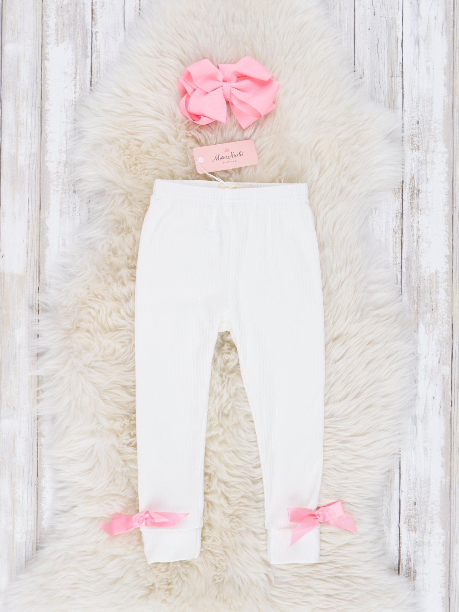 Soft Cotton Ankle Bow Leggings - Marie Nicole Clothing