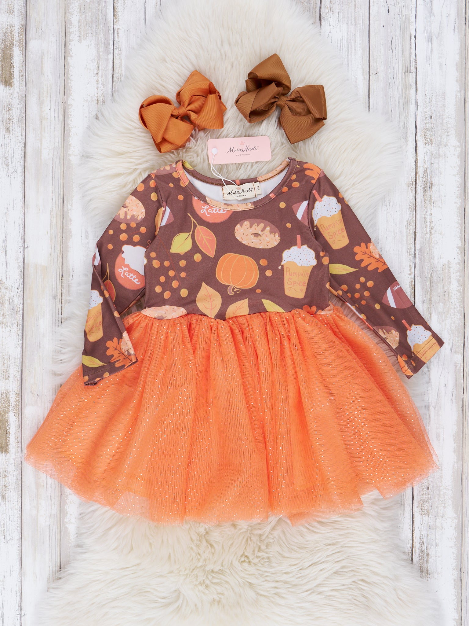 Orange Autumn Treats Tulle Dress - Marie Nicole Clothing