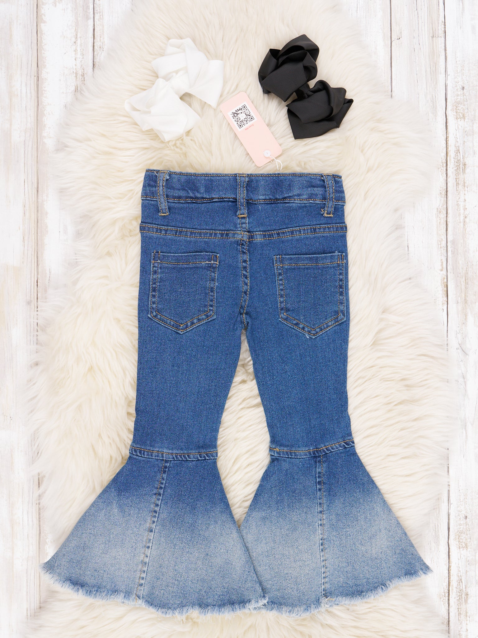Dark Wash Denim Bell Bottoms - Marie Nicole Clothing