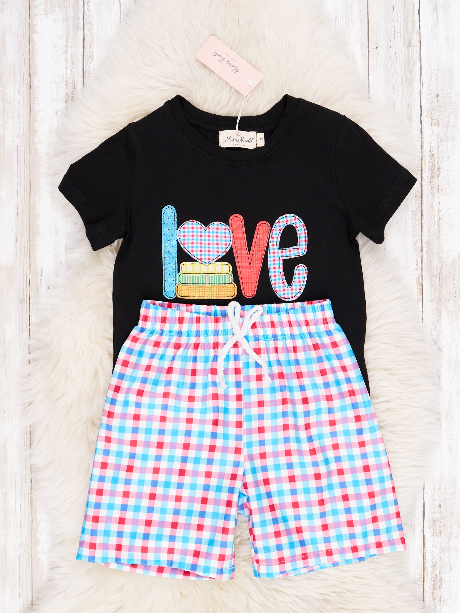 Gingham "Love" Book Outfit - Marie Nicole Clothing