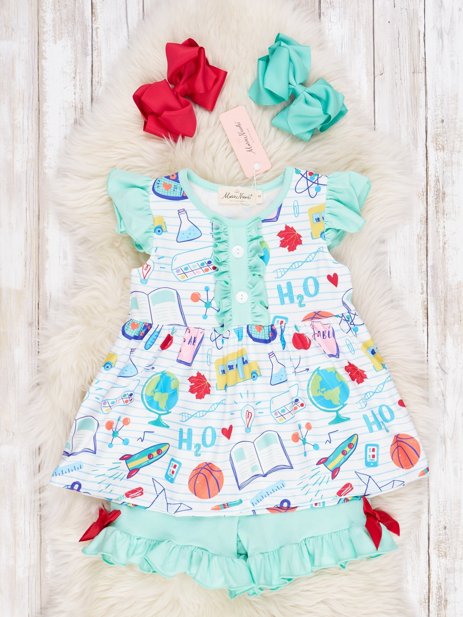 Mint Beaker Ruffle Outfit - Marie Nicole Clothing