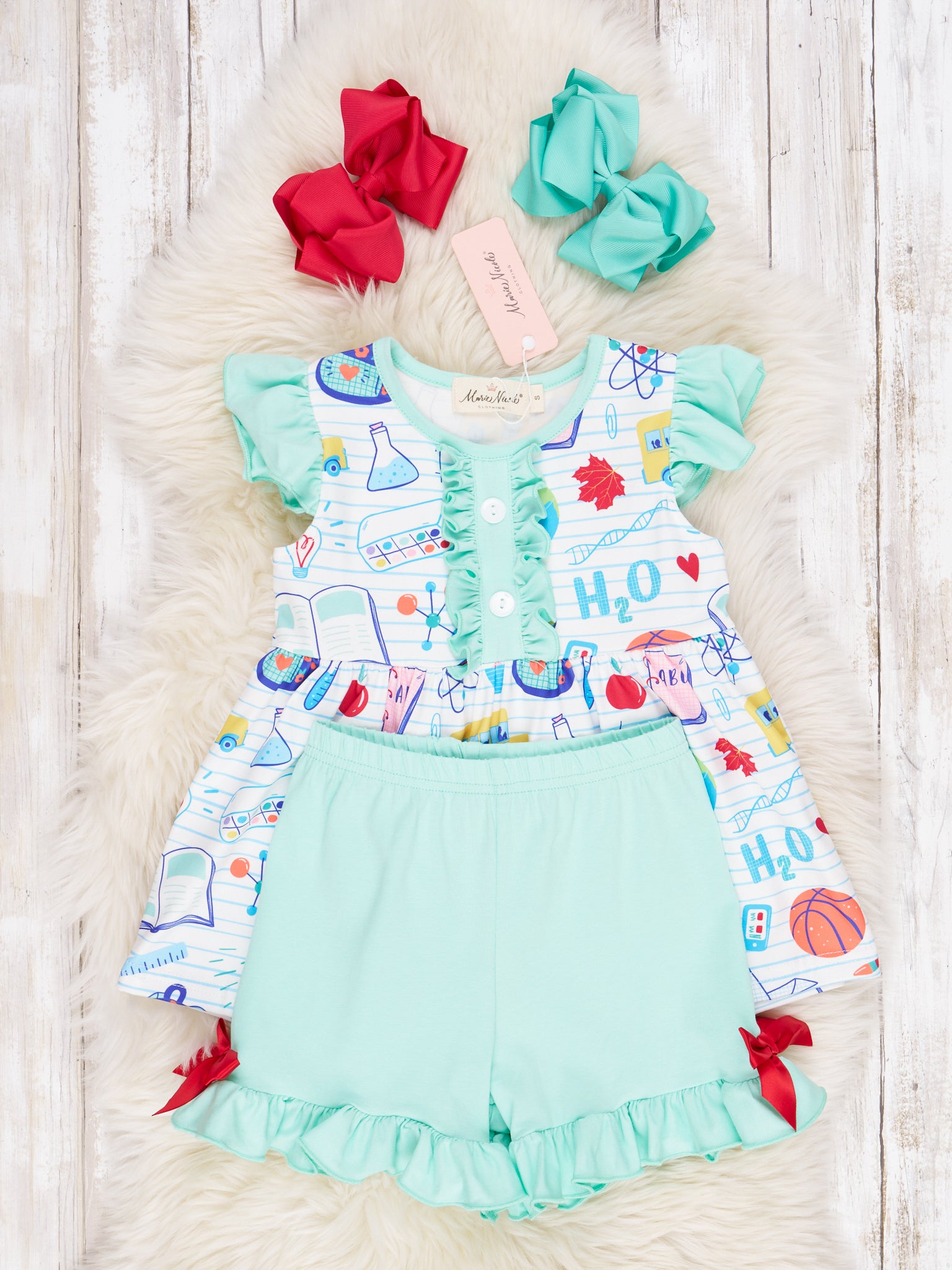 Mint Beaker Ruffle Outfit - Marie Nicole Clothing