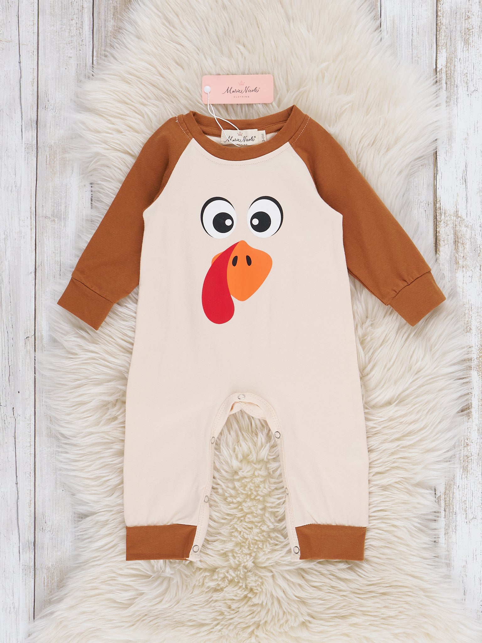 Turkey Time Baby Romper - Marie Nicole Clothing