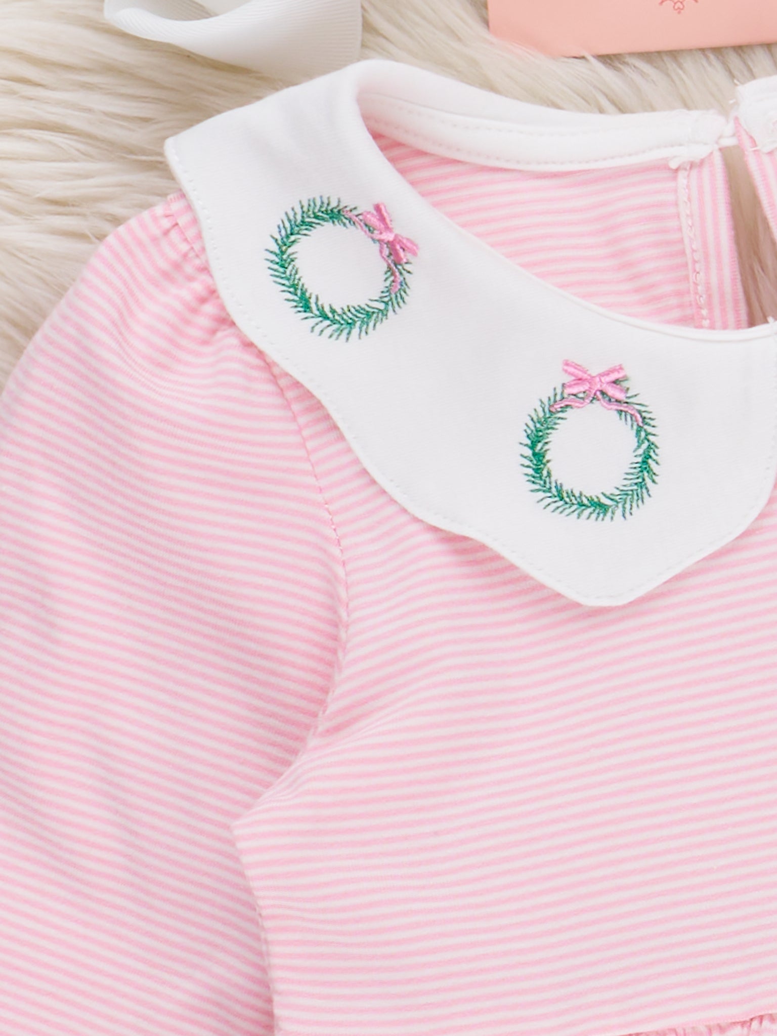 Holiday Wreath Scallop Collar Dress - Marie Nicole Clothing