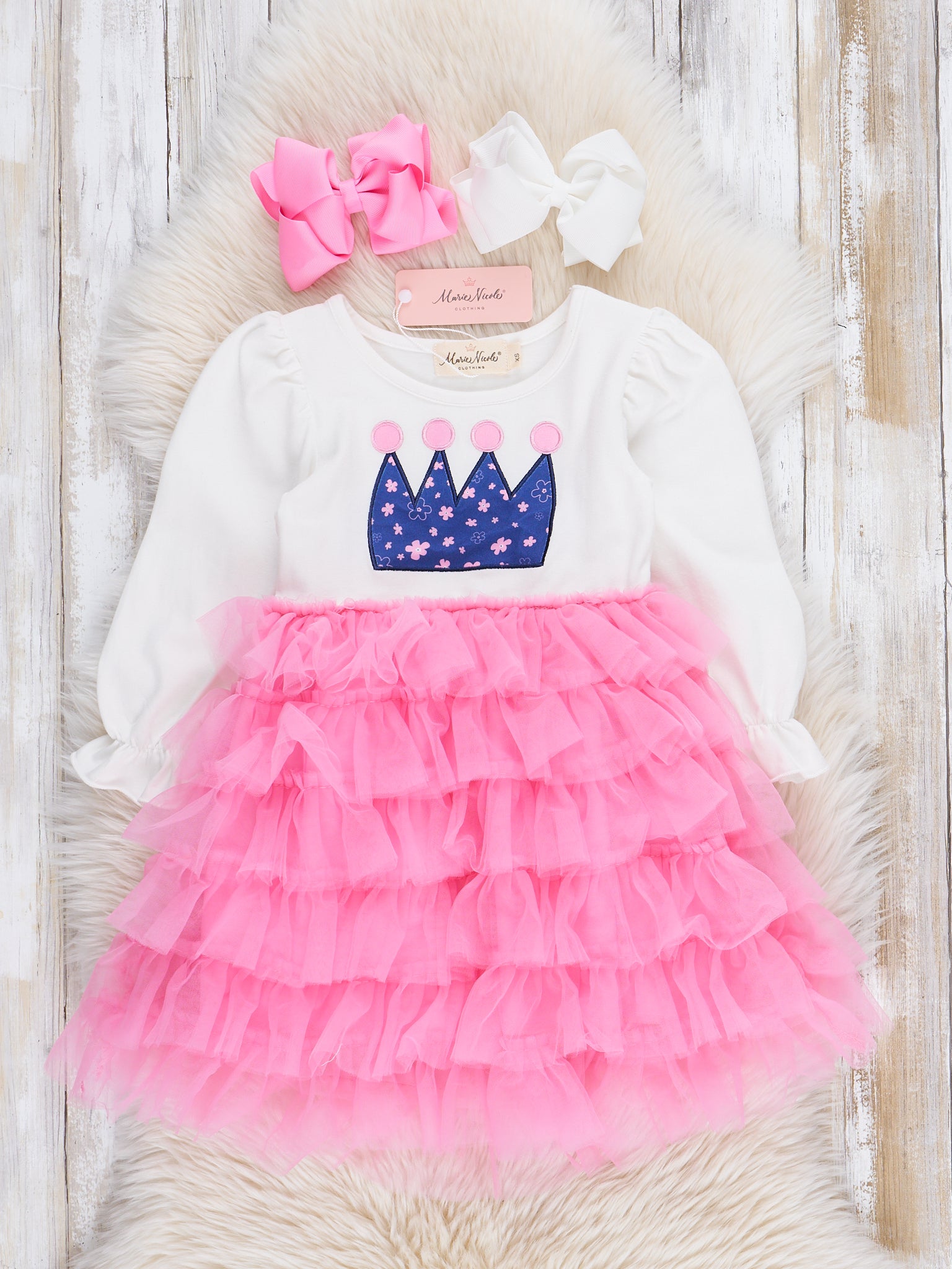 Pink Birthday Princess Tiered Tulle Dress - Marie Nicole Clothing