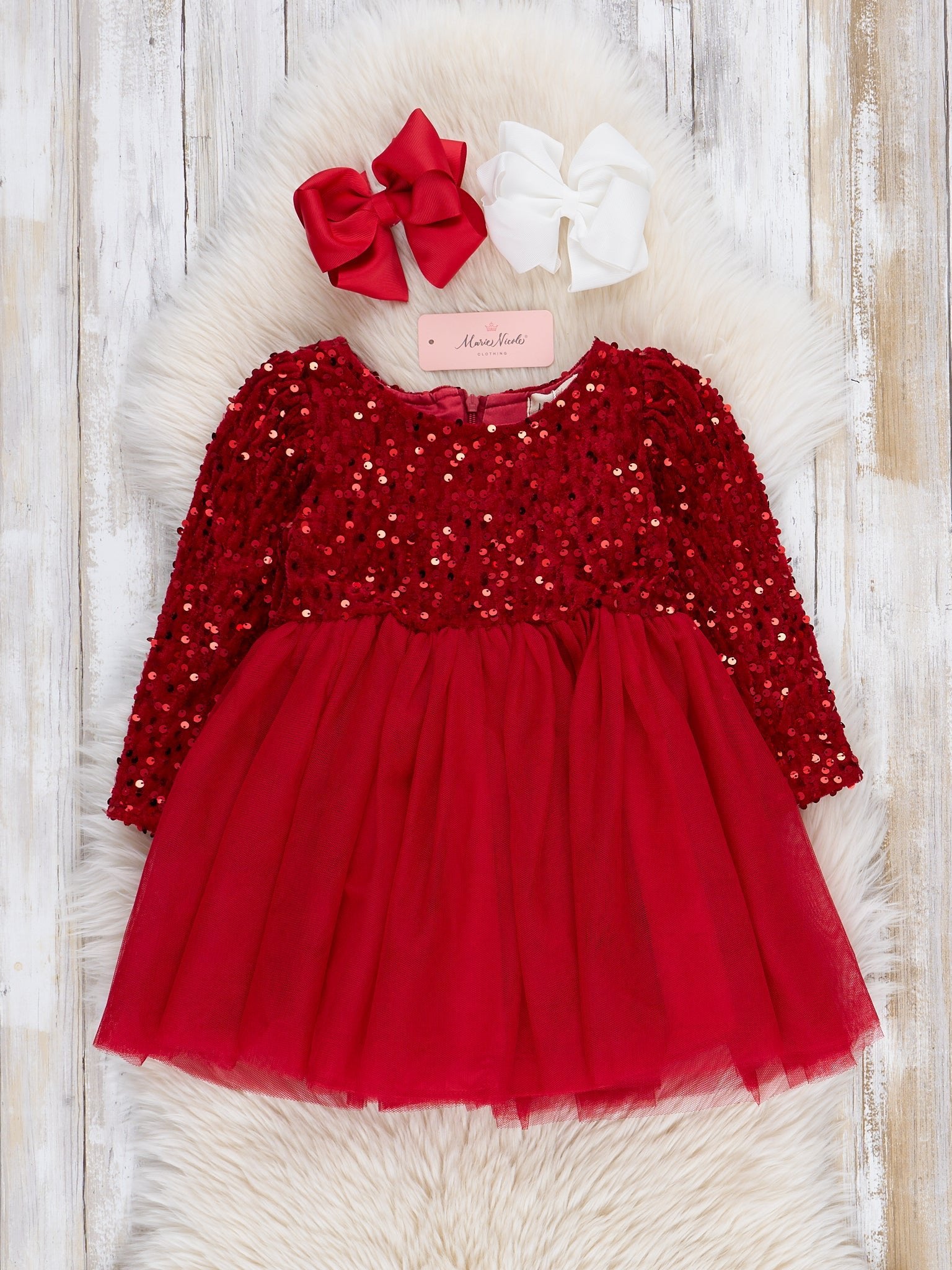 Ruby Sparkle Party Tulle Dress - Marie Nicole Clothing