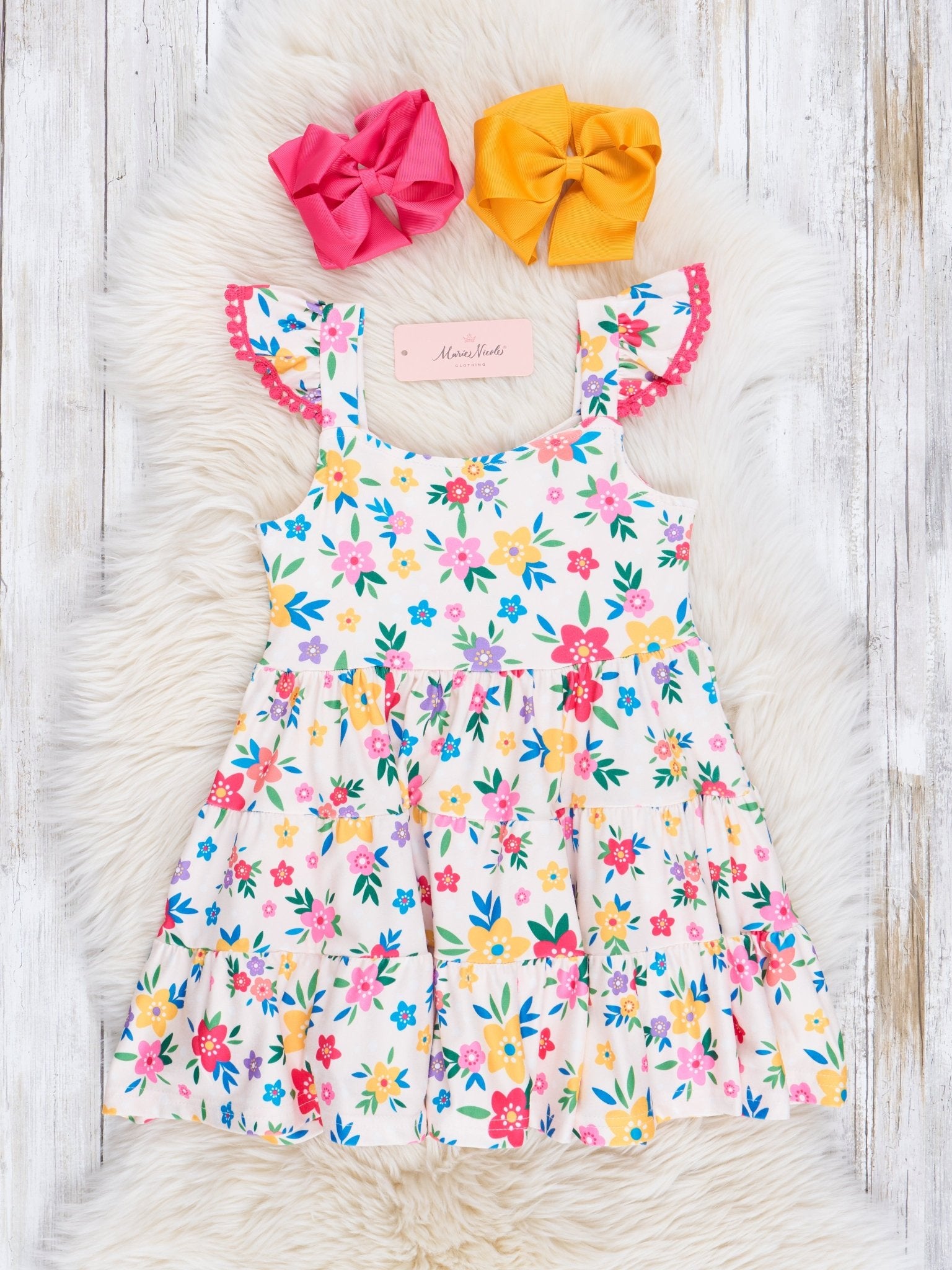 Floral Fiesta Ruffle Dress - Marie Nicole Clothing